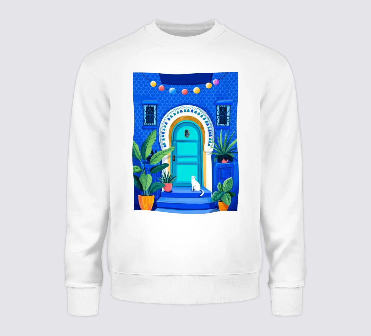 Tranquila entrada azul sudadera de Murni Strokes