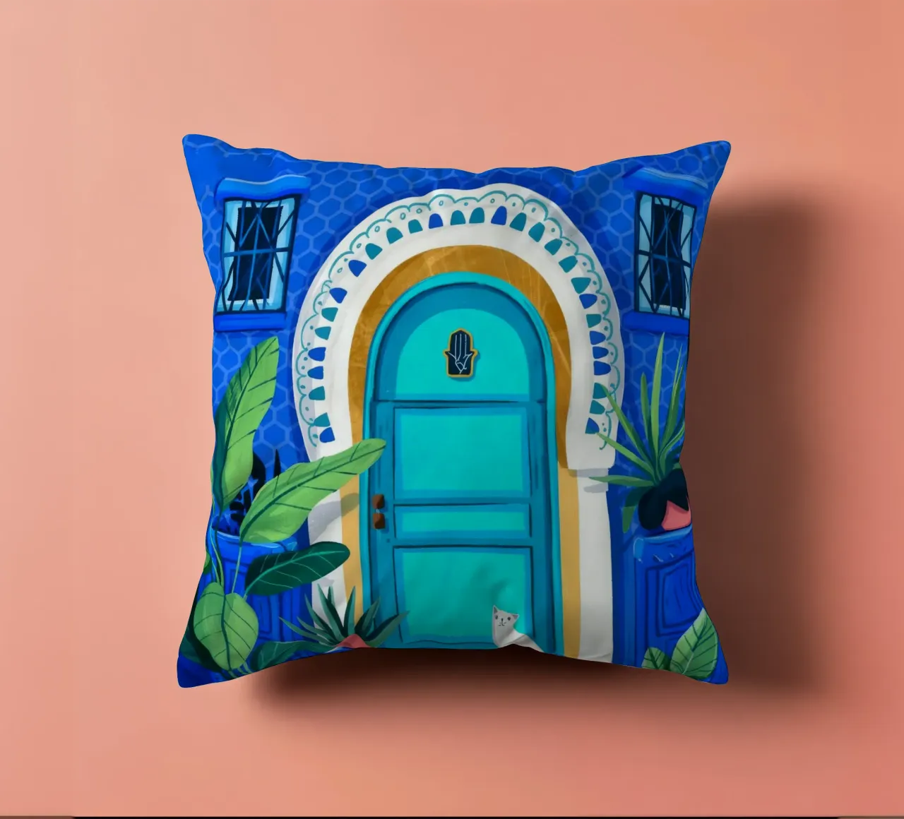 Tranquil Blue Entrance coussin de Murni Strokes