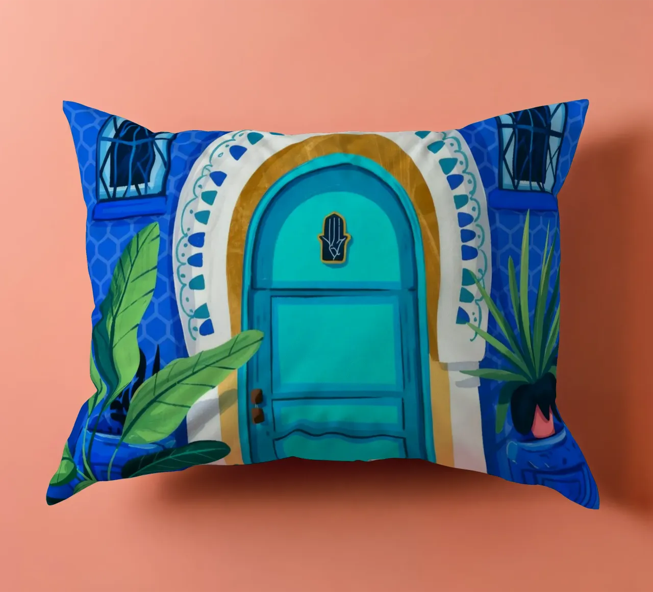 Tranquil Blue Entrance coussin de Murni Strokes