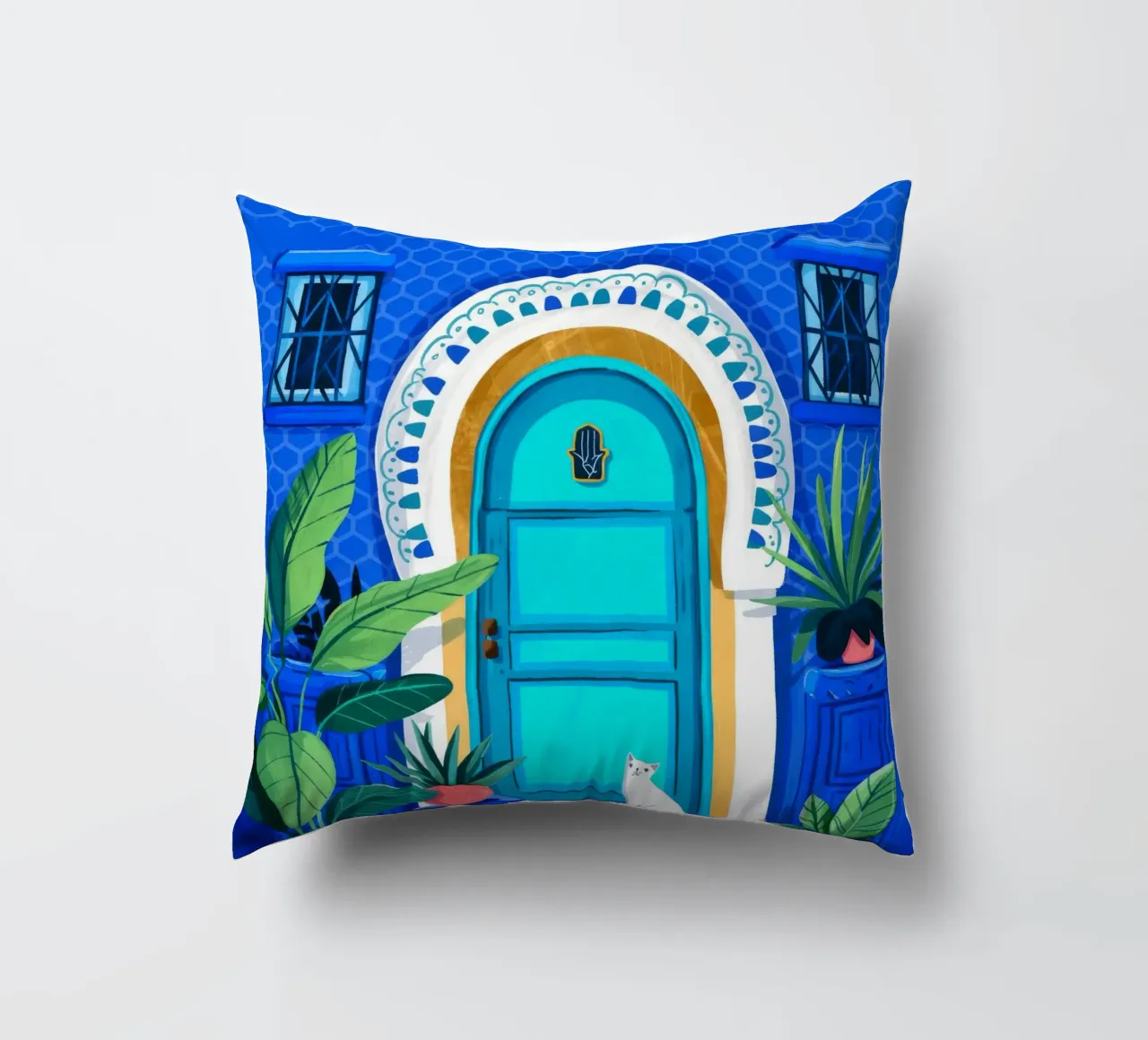 Tranquil Blue Entrance coussin de Murni Strokes