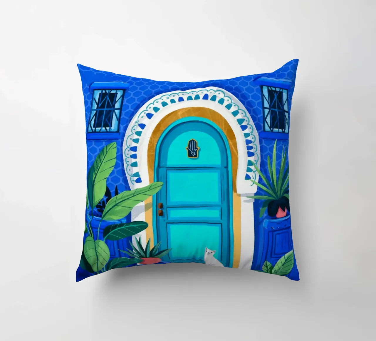 Tranquil Blue Entrance coussin de Murni Strokes