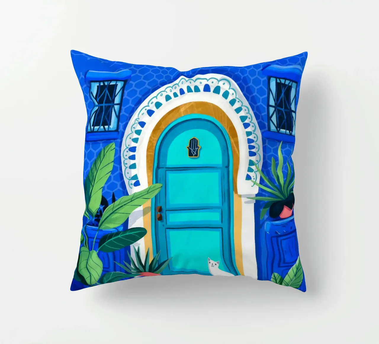 Tranquil Blue Entrance coussin de Murni Strokes