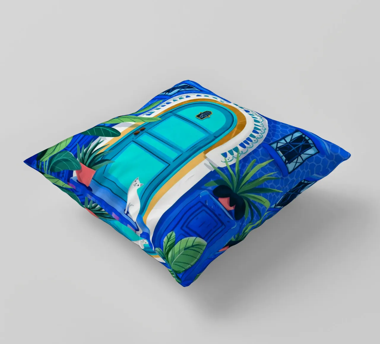 Tranquil Blue Entrance coussin de Murni Strokes