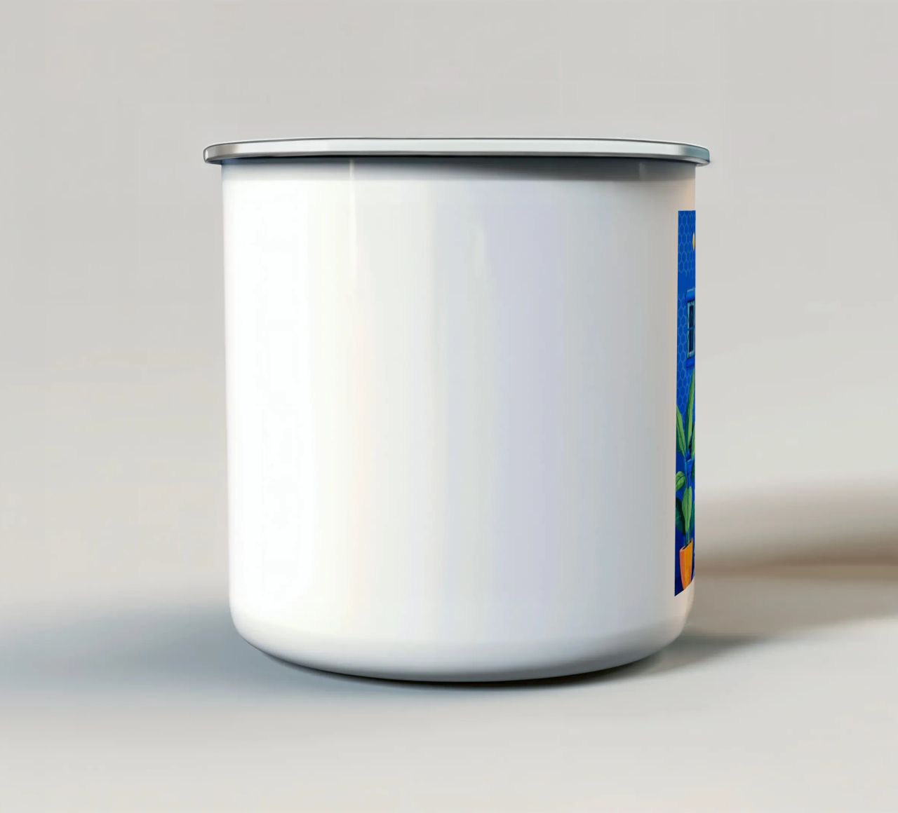 Ingresso blu tranquillo tazza in smalto da Murni Strokes