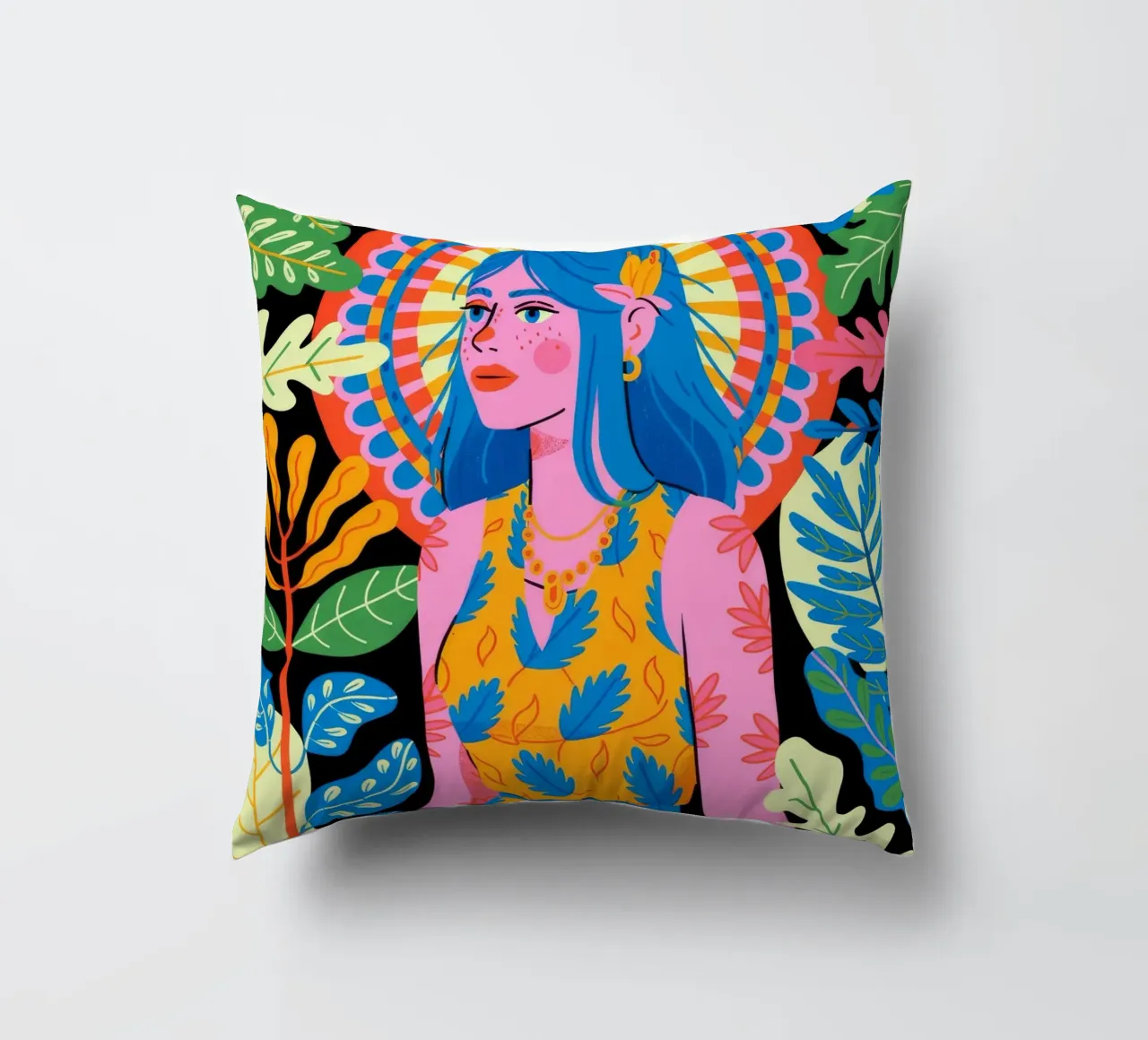 Aura florale rayonnante coussin de Murni Strokes