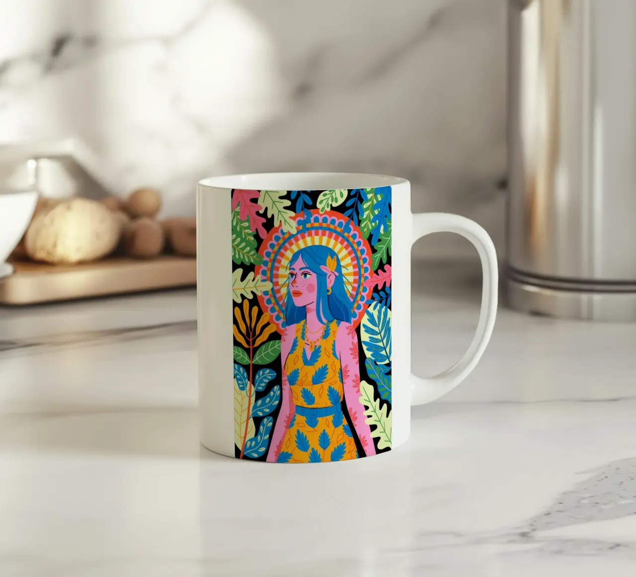 Aura floreale radiosa tazza in ceramica da Murni Strokes