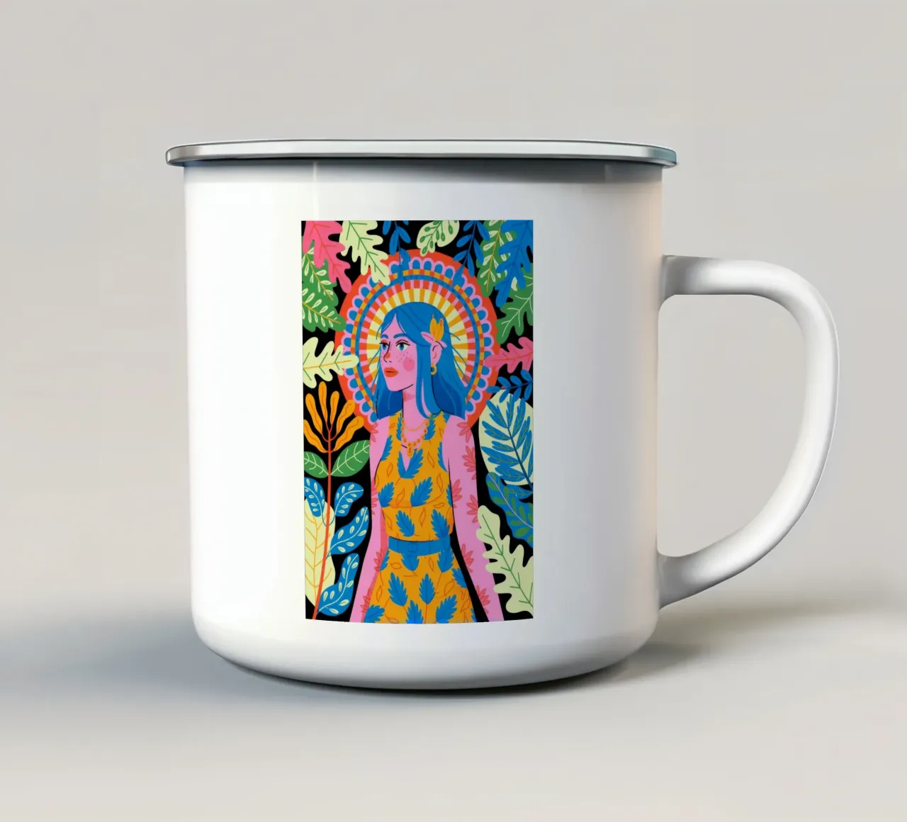 Aura floreale radiosa tazza in smalto da Murni Strokes