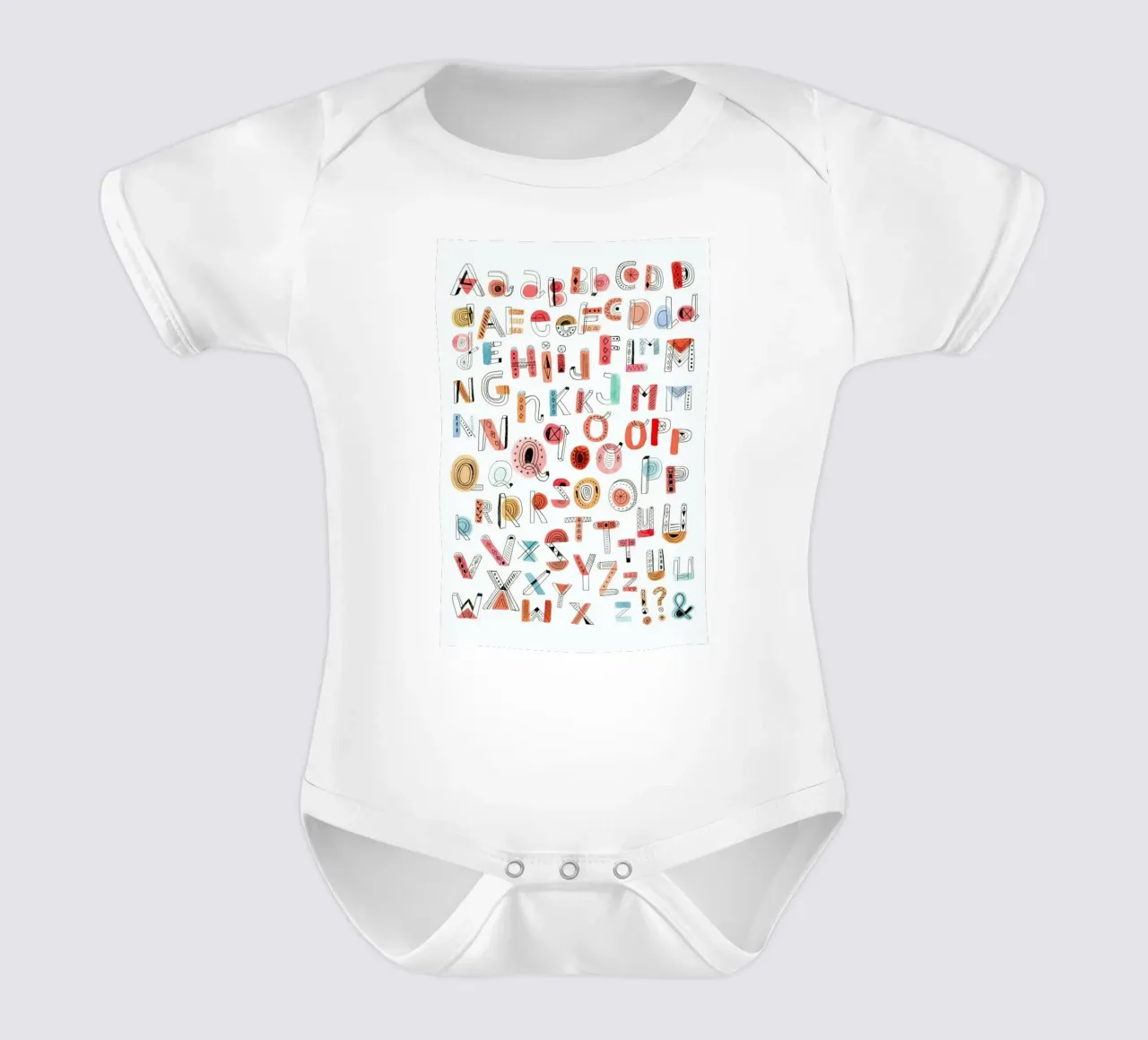 Alphabet Soup body neonato maniche corte da Little Flourishes