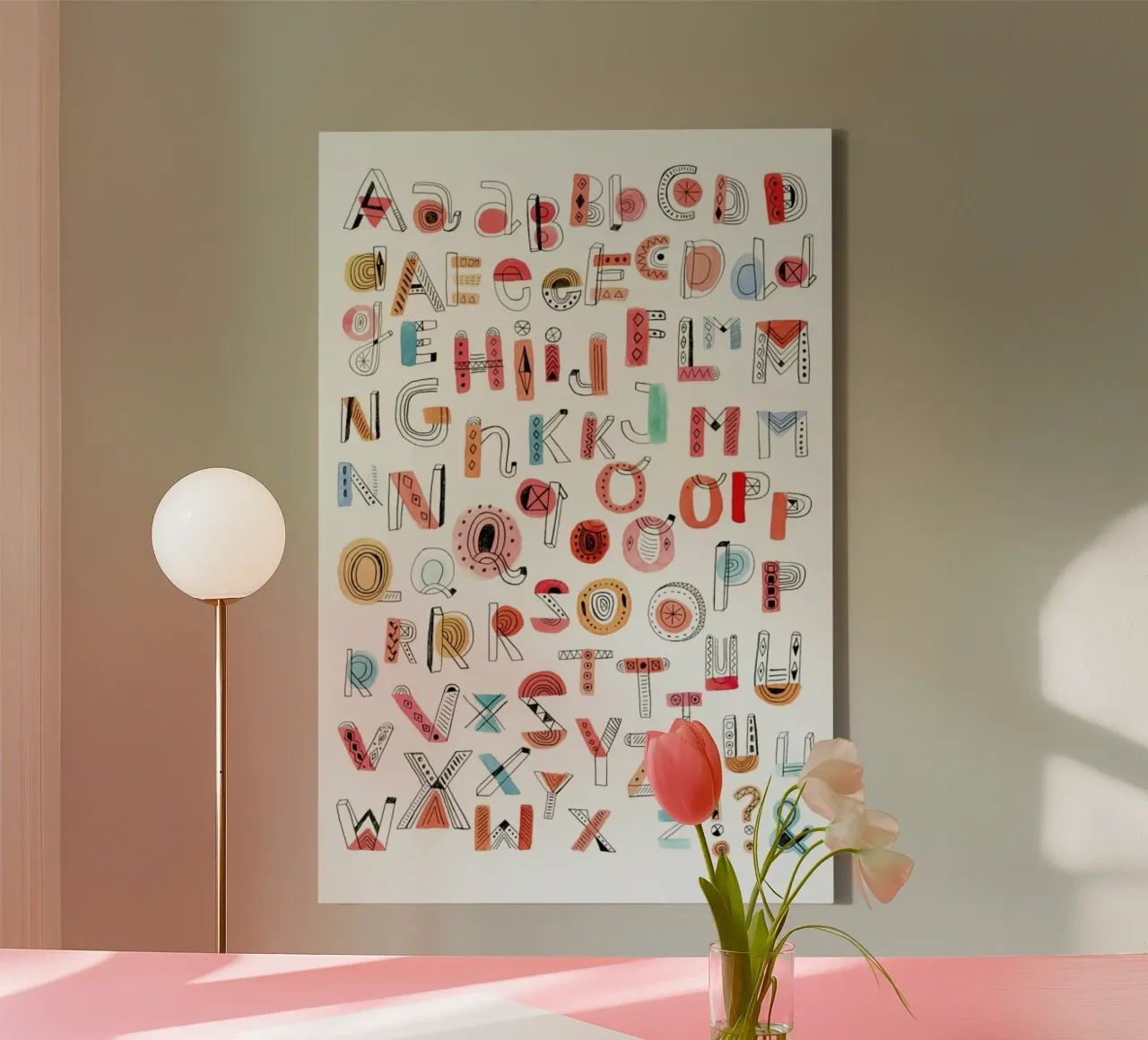 Alphabet Soup tela con Cornice a cassetta da Little Flourishes