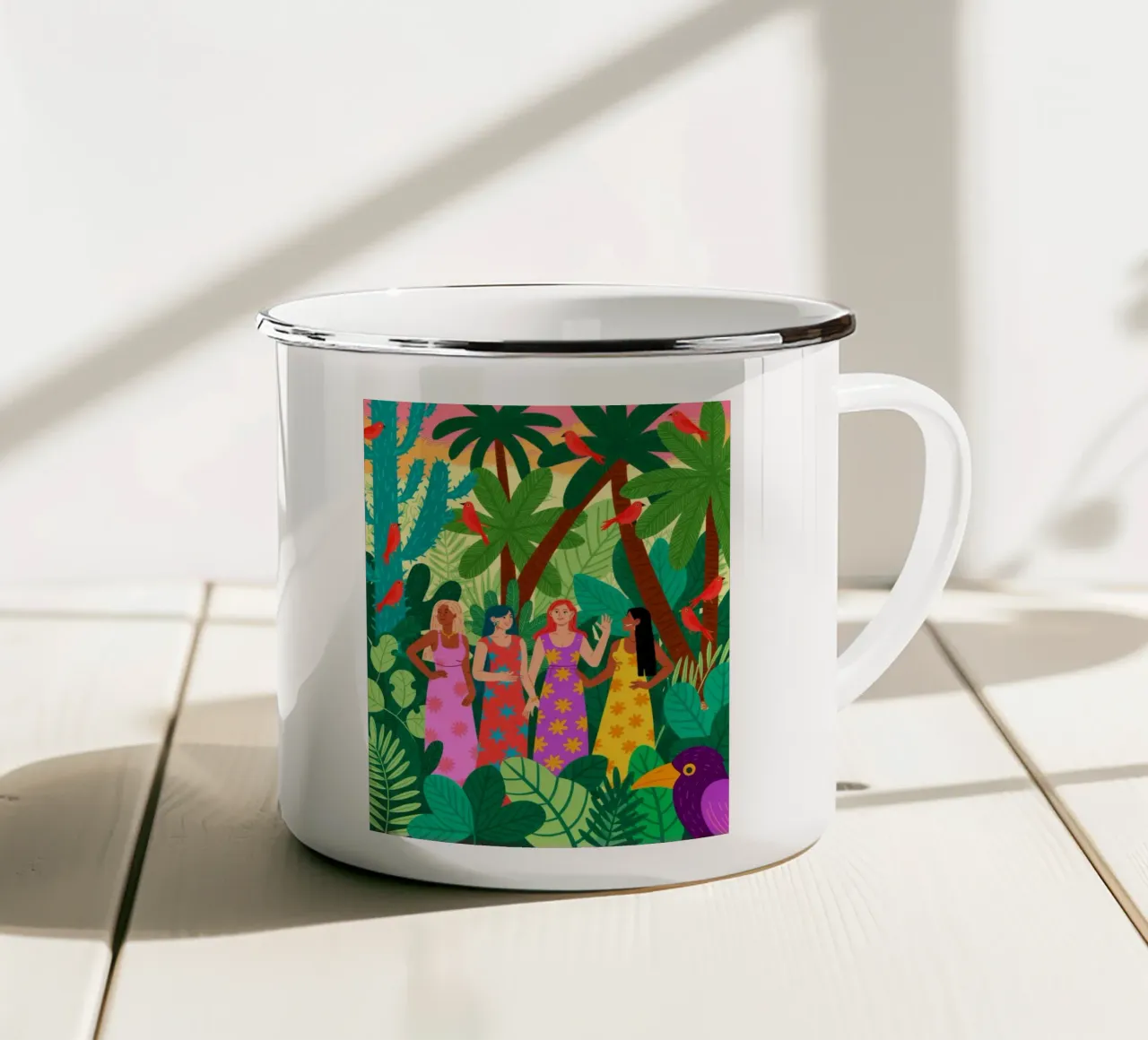 Eleganza tropicale tazza in smalto da Murni Strokes