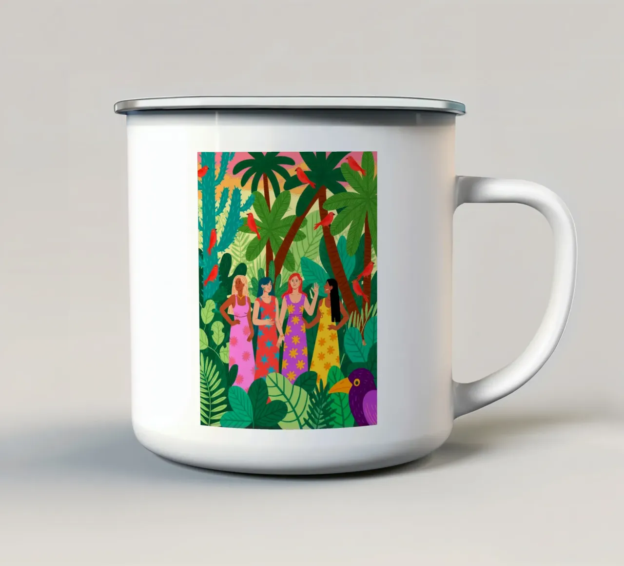 Eleganza tropicale tazza in smalto da Murni Strokes