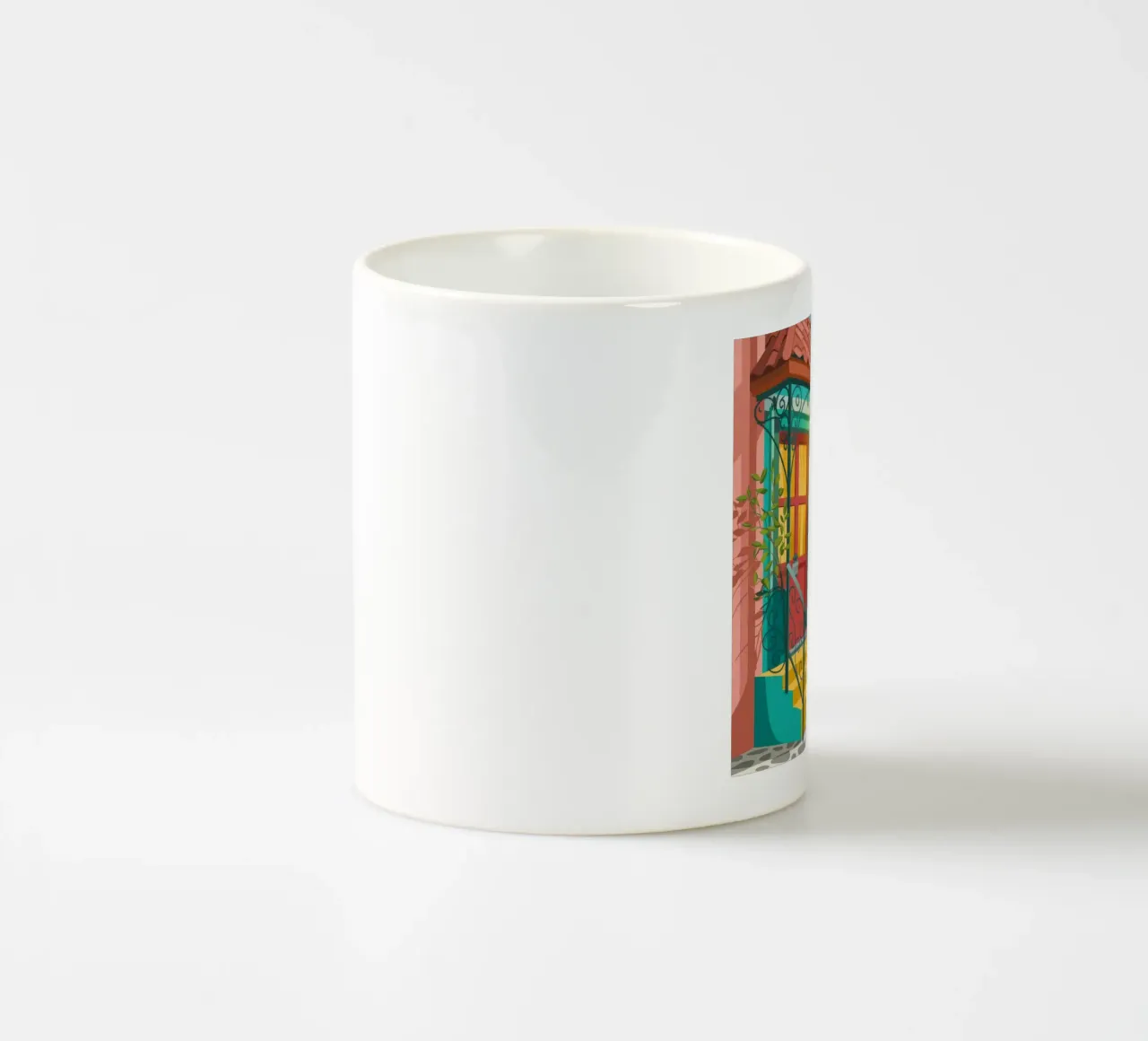 Accogliente fuga nel cortile tazza in ceramica da Murni Strokes