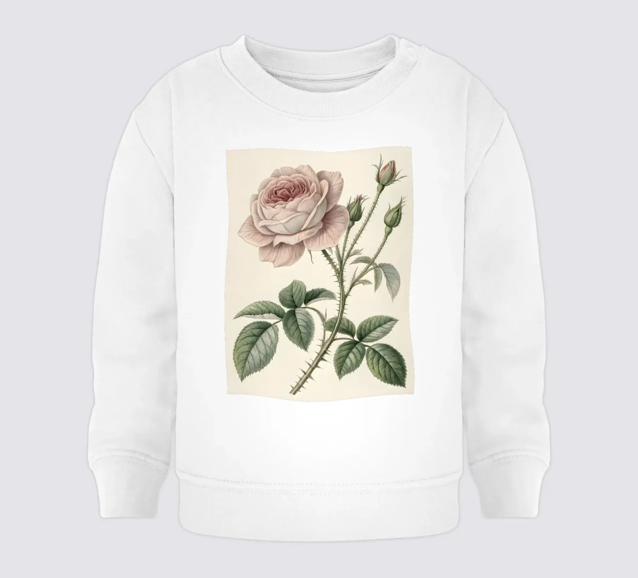 Studio botanico di una rosa vintage felpa neonato da Artistic-shop
