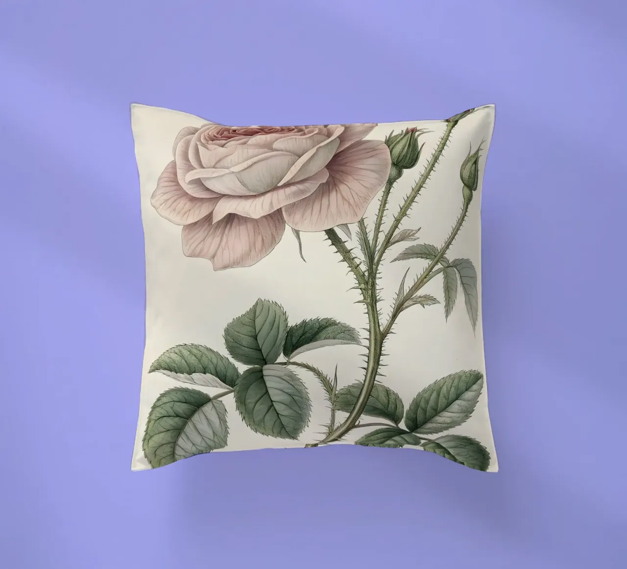 Studio botanico di una rosa vintage cuscino da Artistic-shop