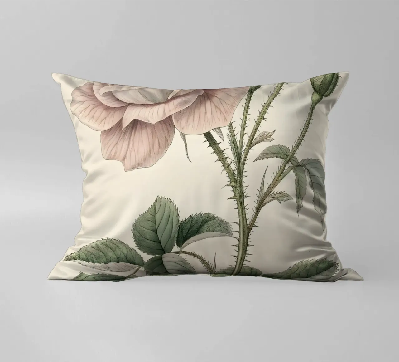 Studio botanico di una rosa vintage cuscino da Artistic-shop