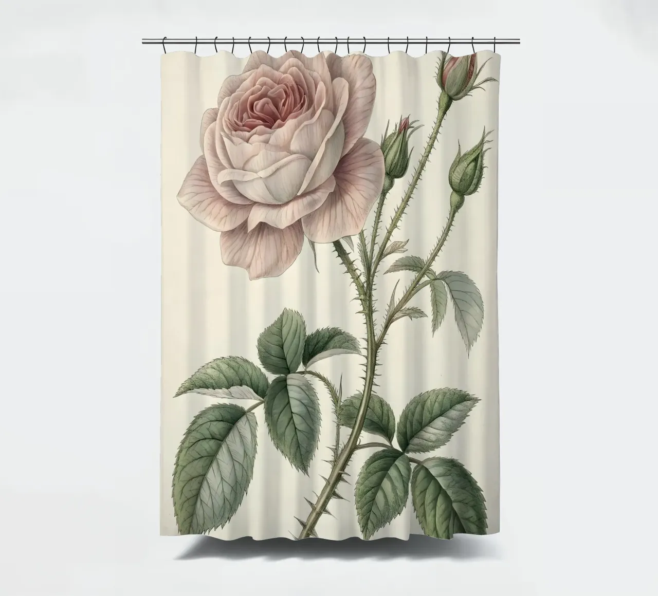Studio botanico di una rosa vintage tenda da doccia da Artistic-shop