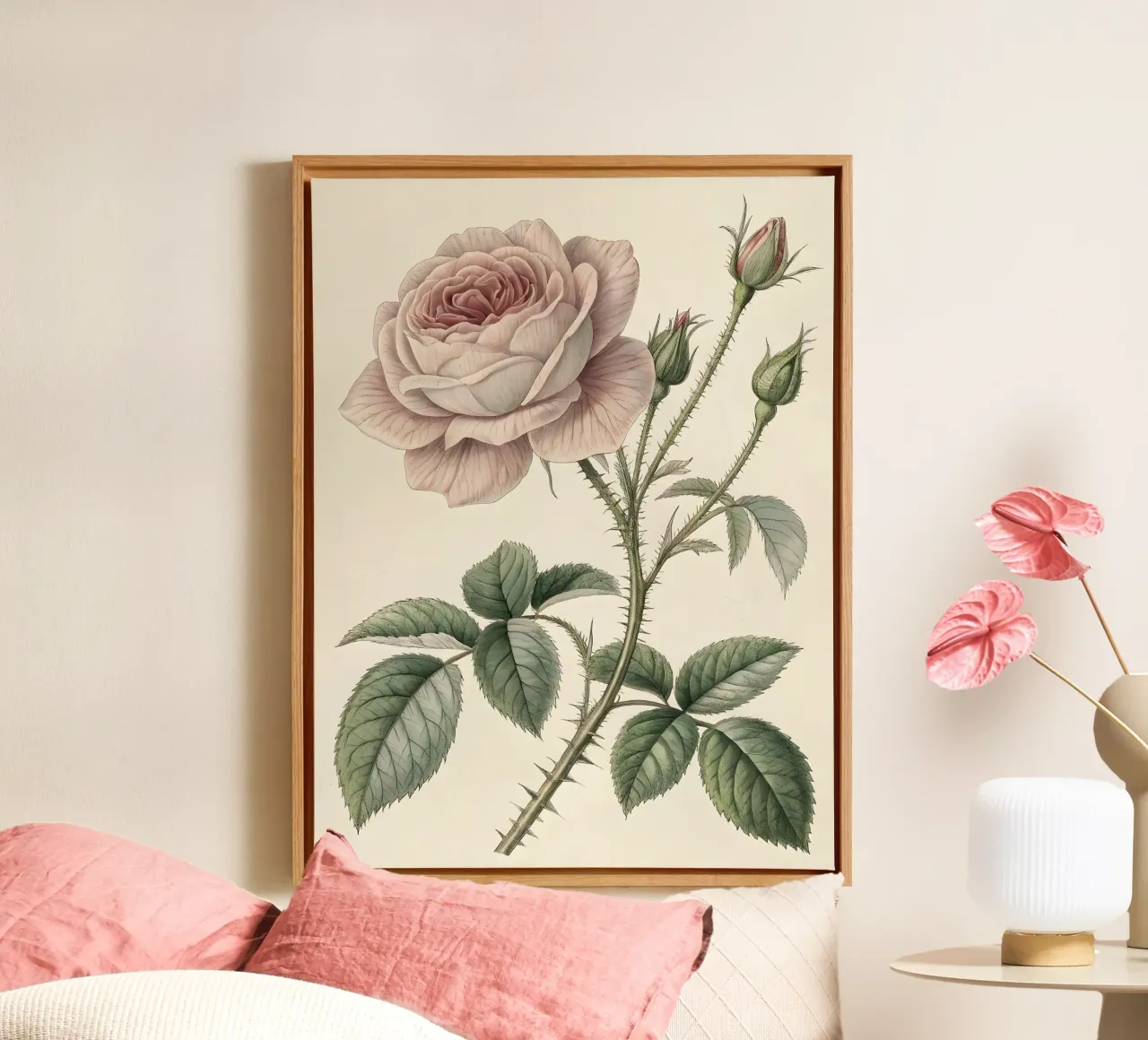 Studio botanico di una rosa vintage tela da Artistic-shop