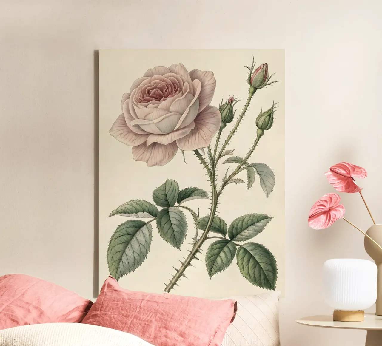 Studio botanico di una rosa vintage tela da Artistic-shop