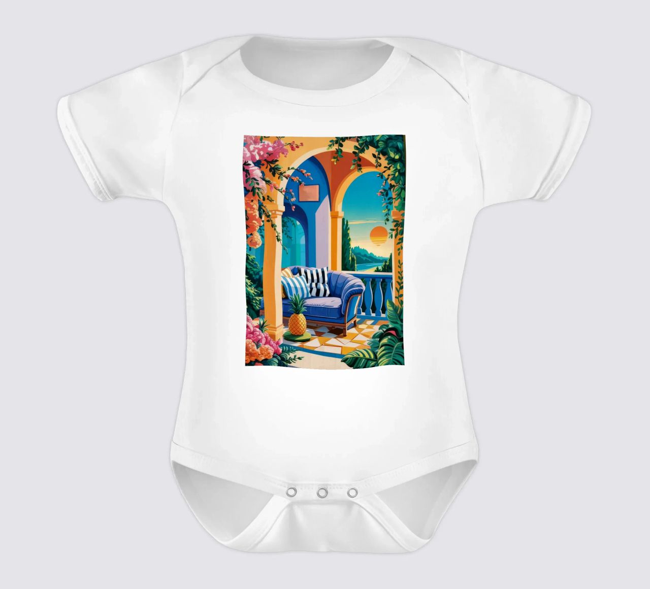 Vue sur l'arcade sereine body bébé de Murni Strokes
