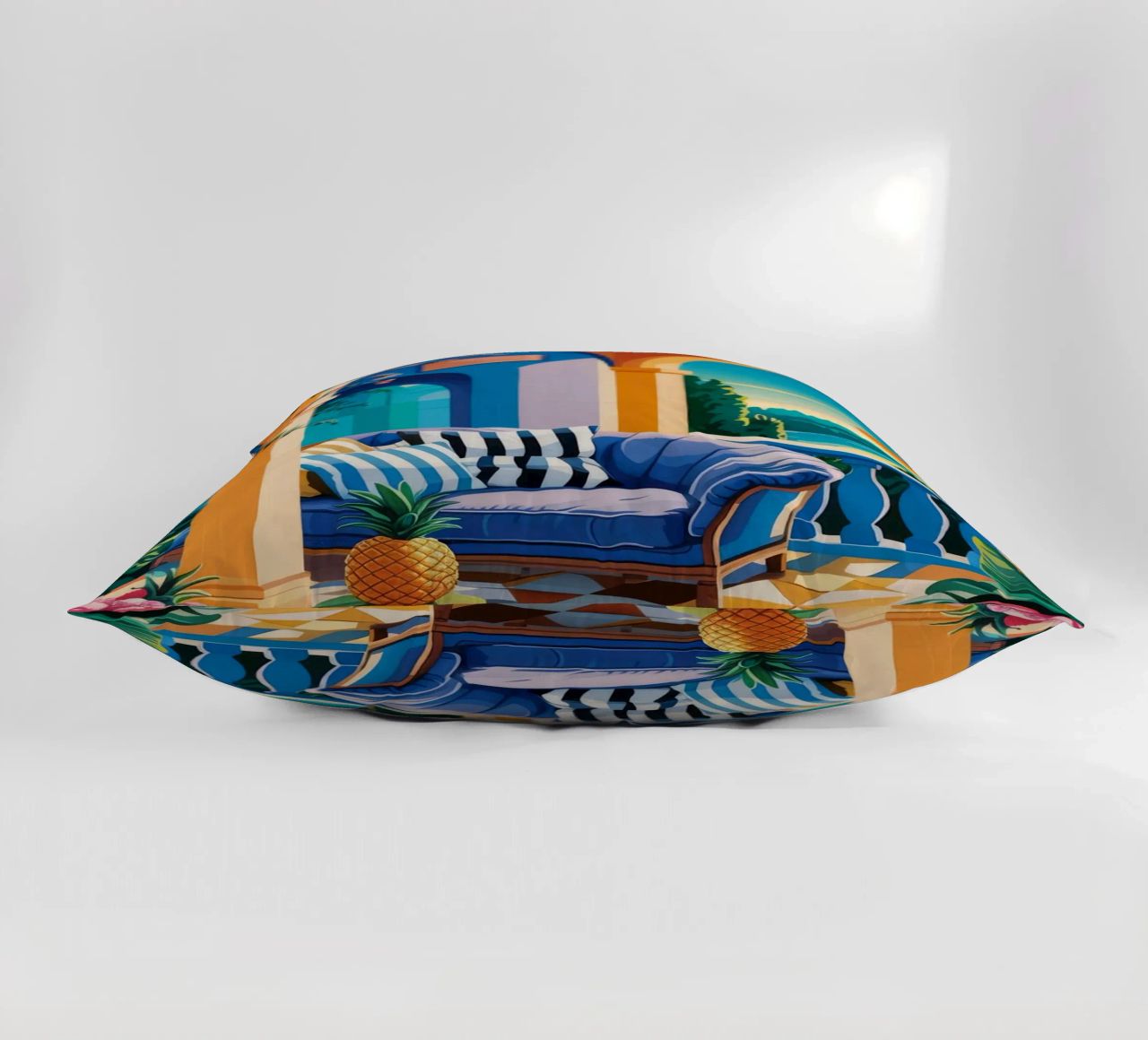 Vue sur l'arcade sereine coussin de Murni Strokes