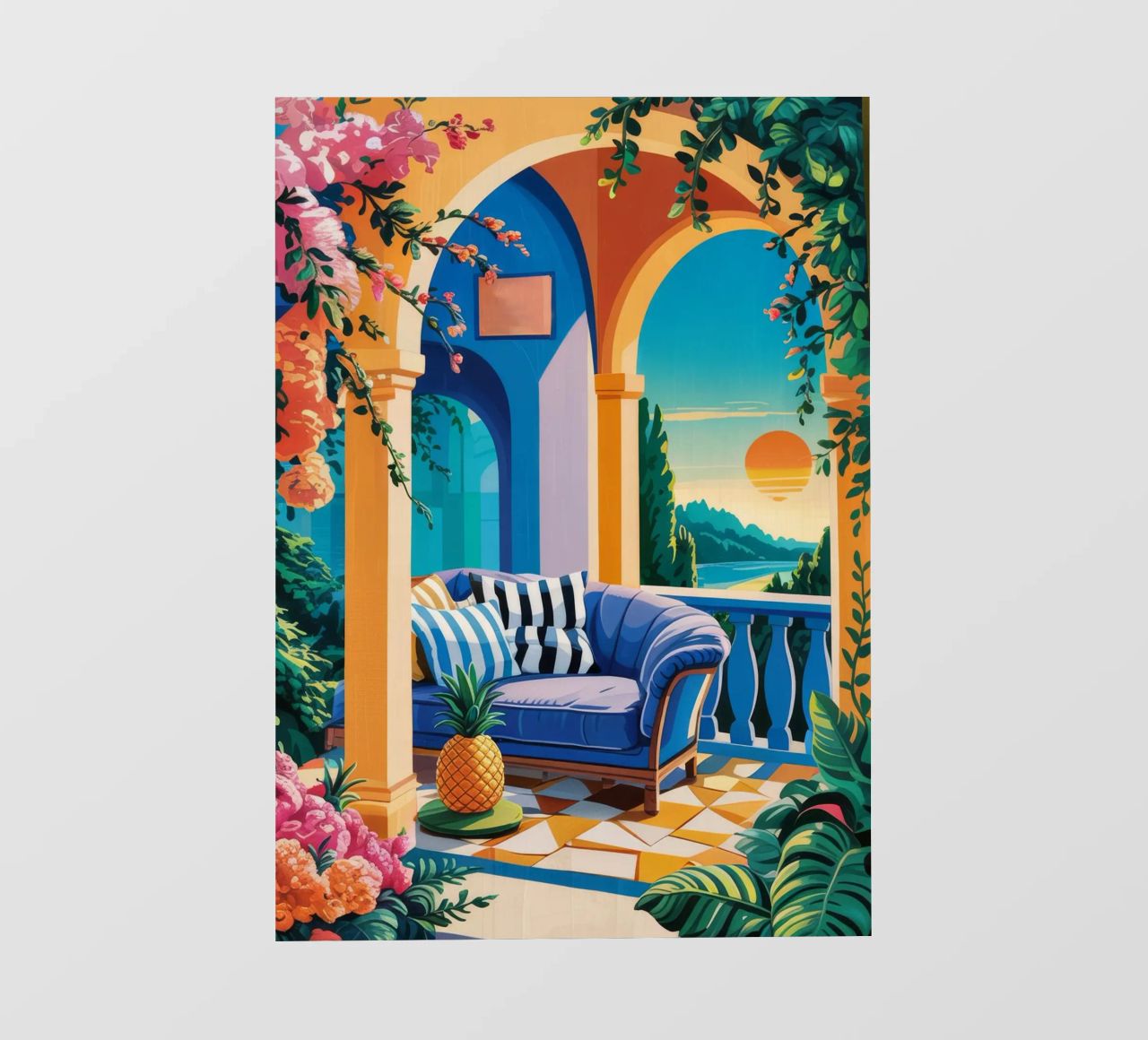 Vue sur l'arcade sereine bâche pvc de Murni Strokes