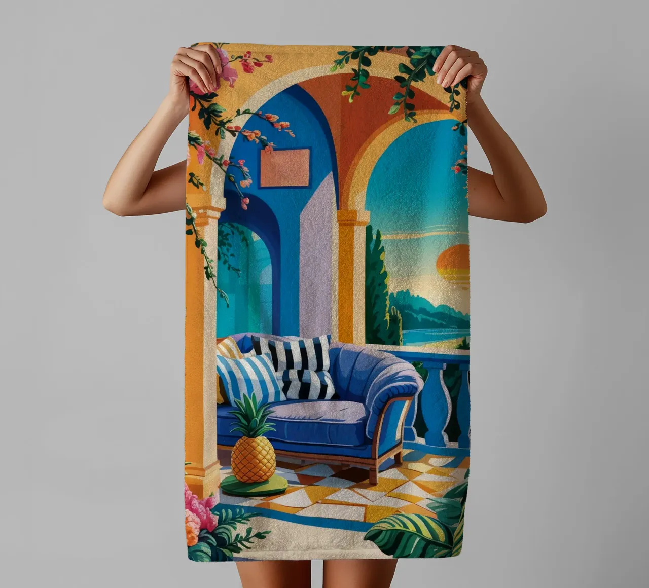 Vue sur l'arcade sereine serviette de bain de Murni Strokes
