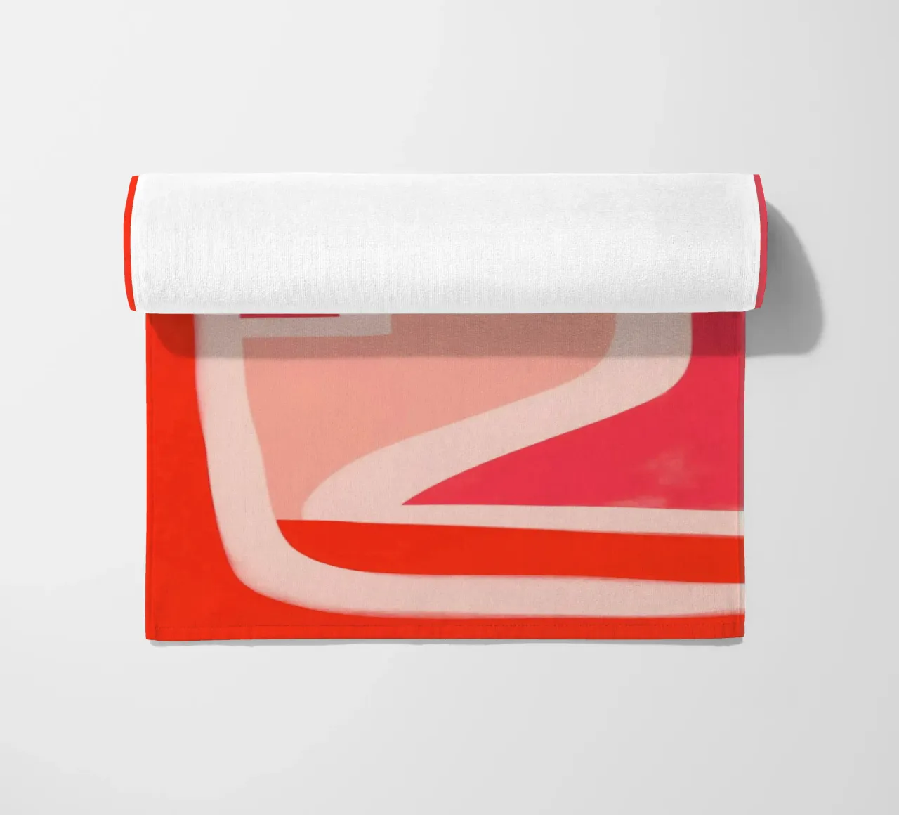 Minimalistische Abstrakte Linienkunst in Rot und Pink Strandtuch von Autofocus
