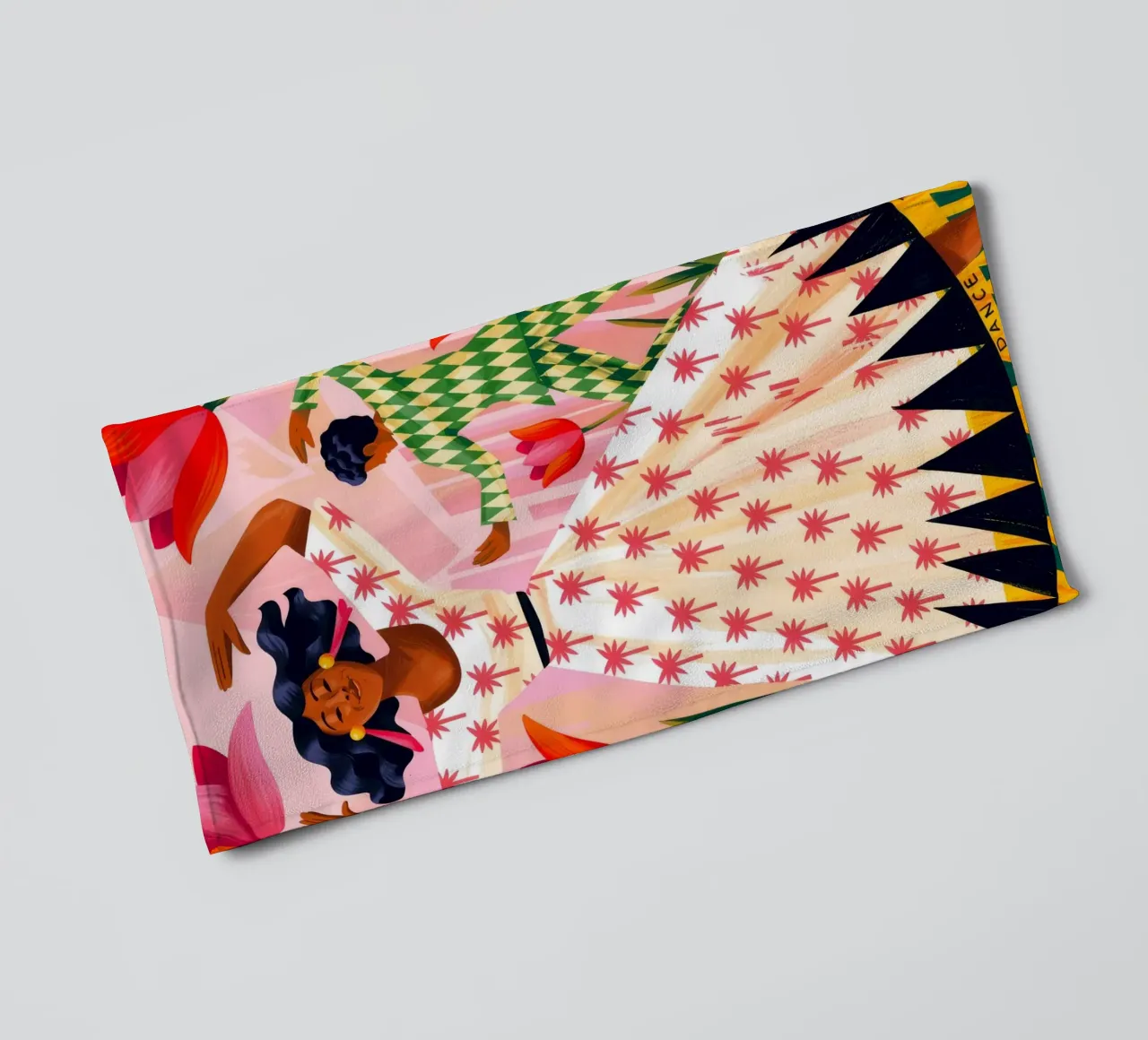 Vreugdevolle dans viering badhanddoek van Murni Strokes