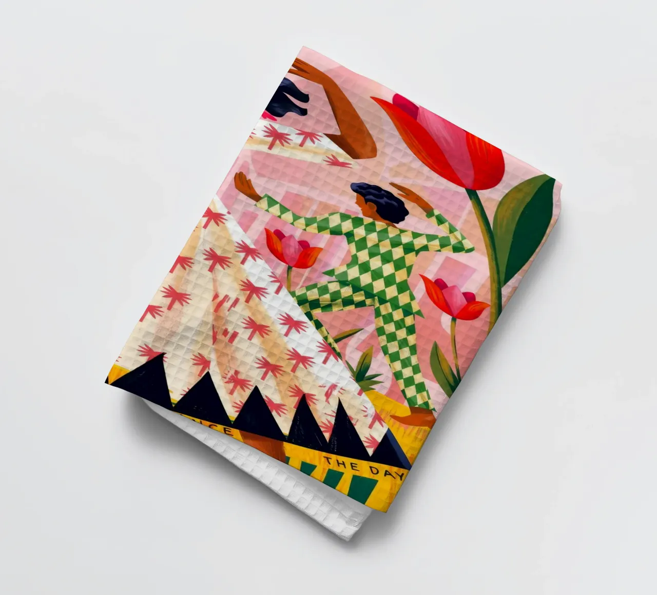 Vreugdevolle dans viering theedoek van Murni Strokes