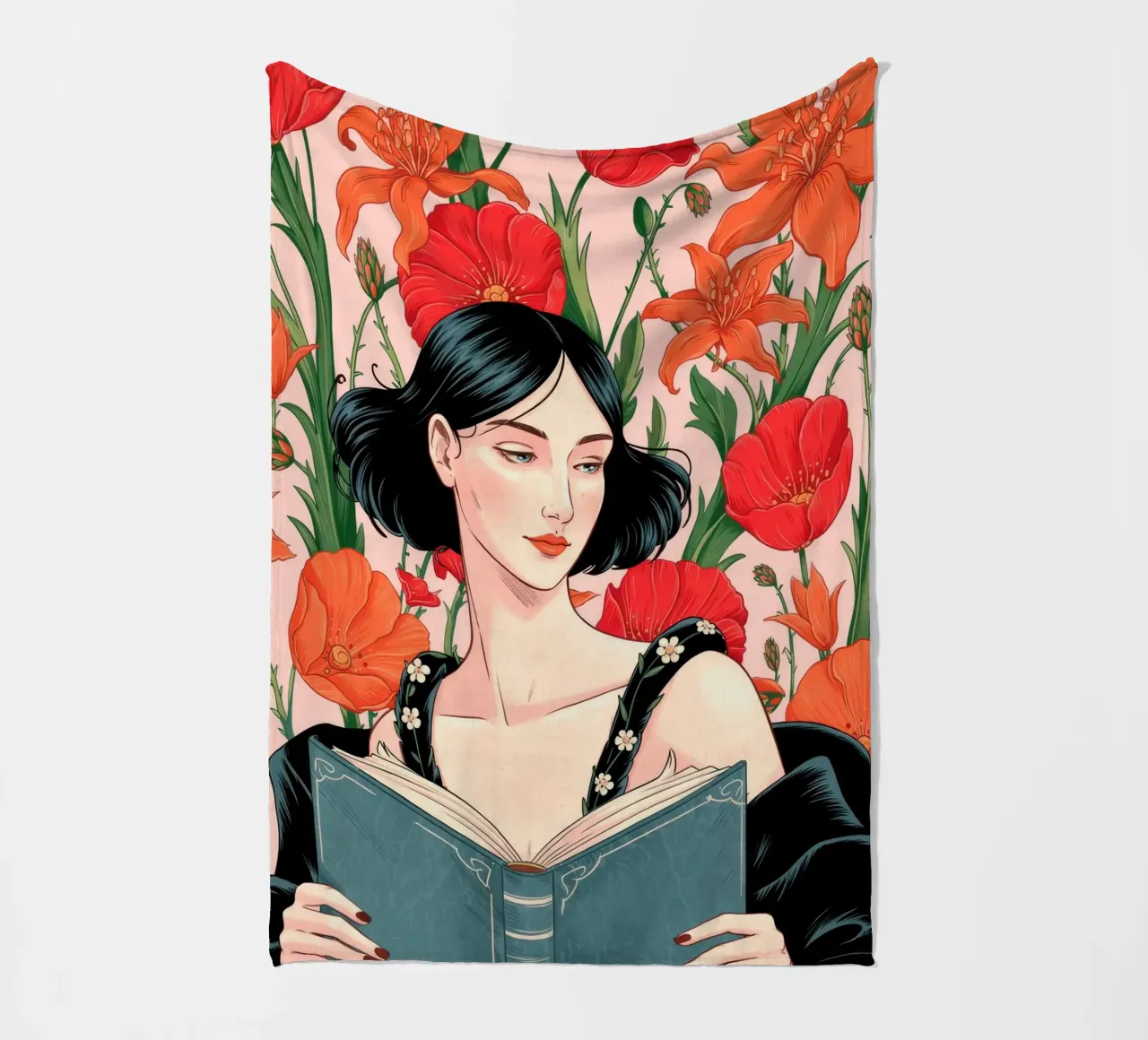Momento di lettura floreale coperta in pile da Murni Strokes