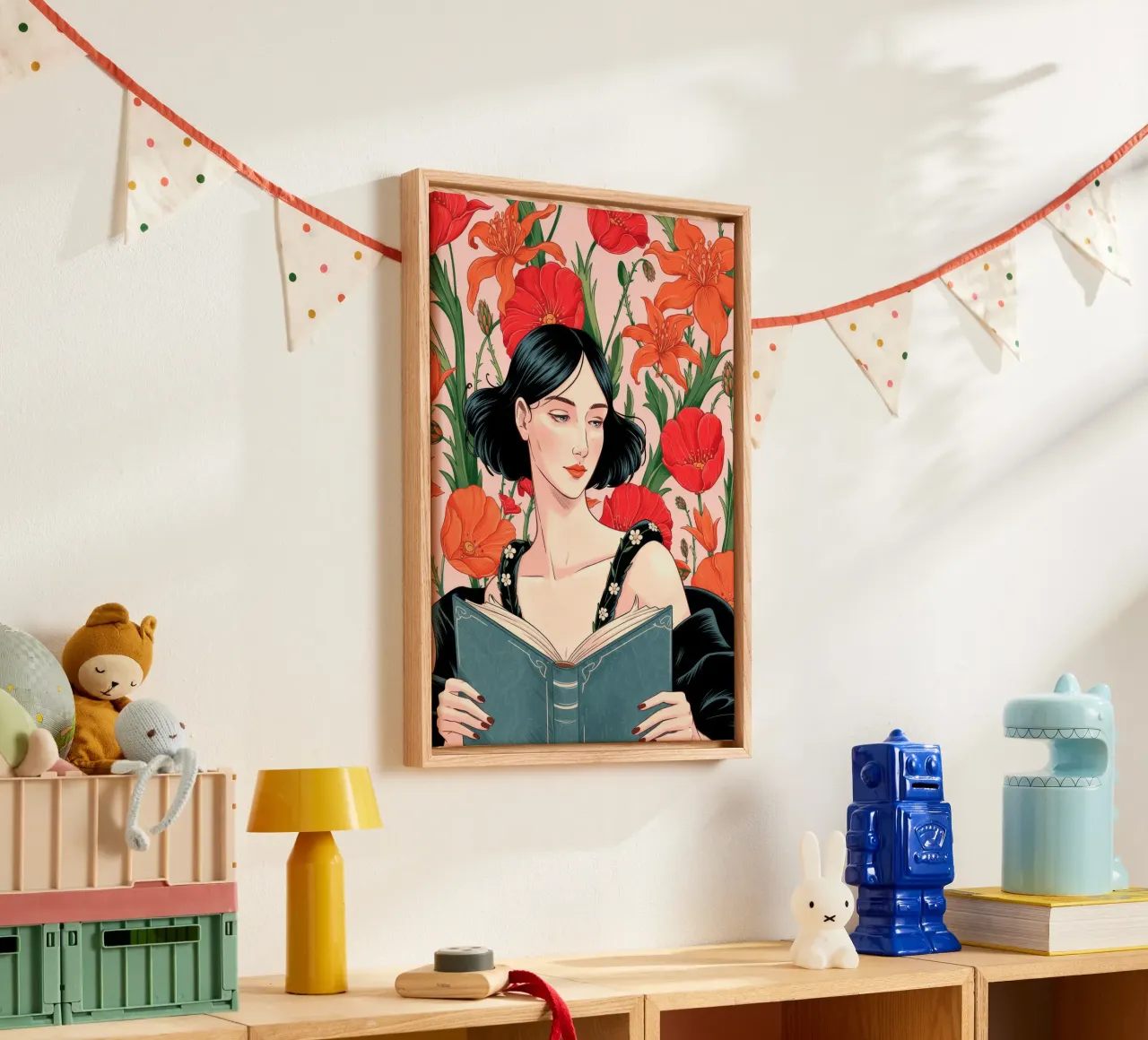 Bloemlezing Moment canvas met Baklijst van Murni Strokes