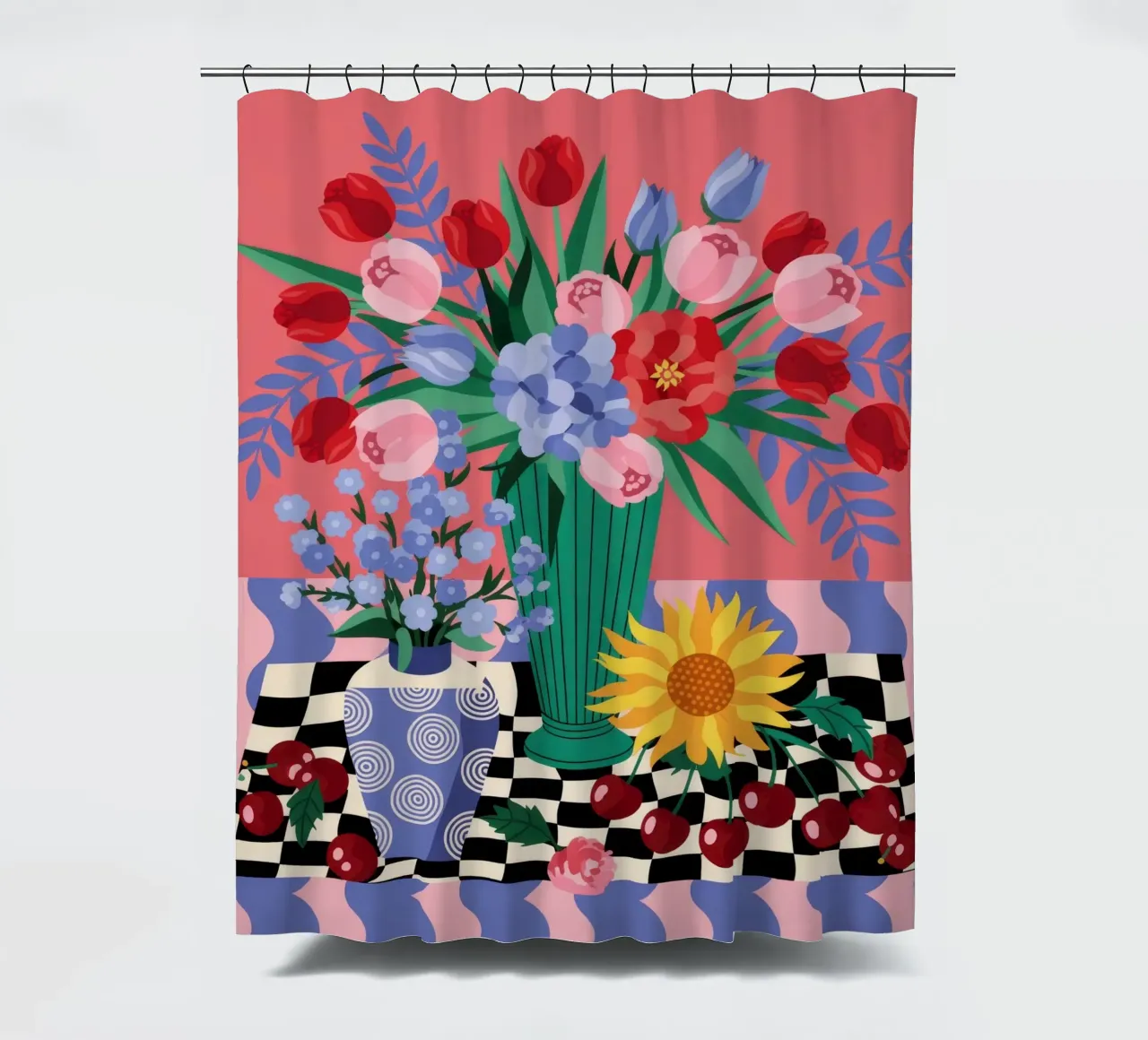 Composizione floreale colorata tenda da doccia da Murni Strokes