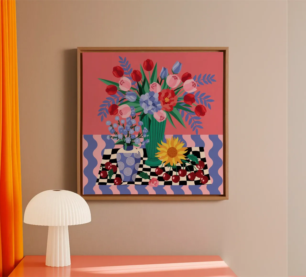 Colorful Floral Arrangement canvas by Murni Strokes