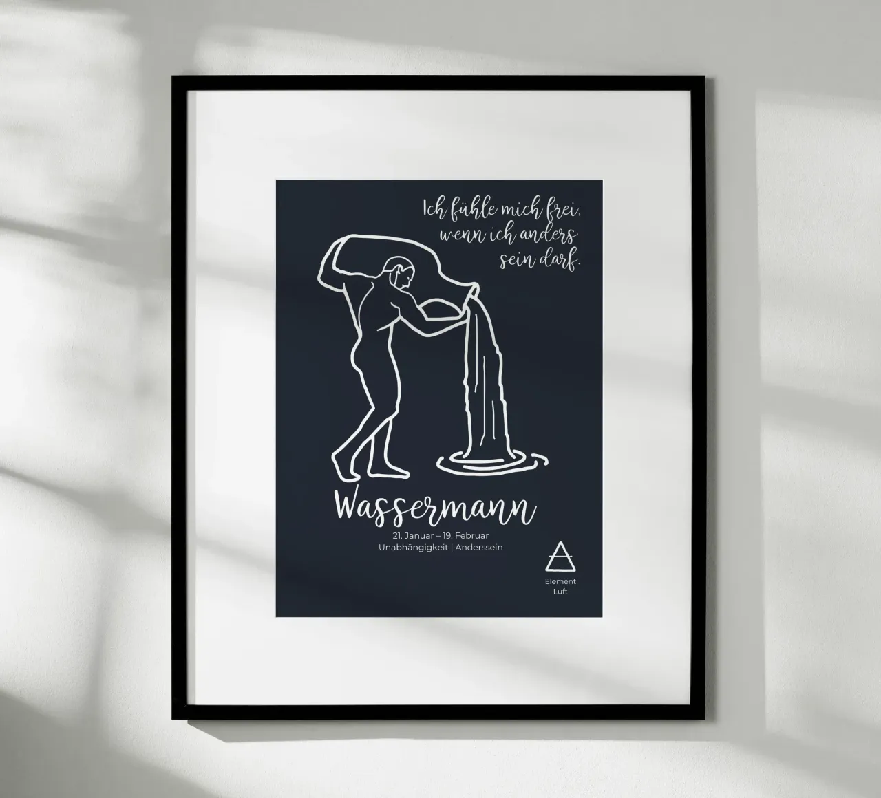 Wassermann (21. Januar – 19. Februar) Poster mit Kunststoffrahmen von astrobrille