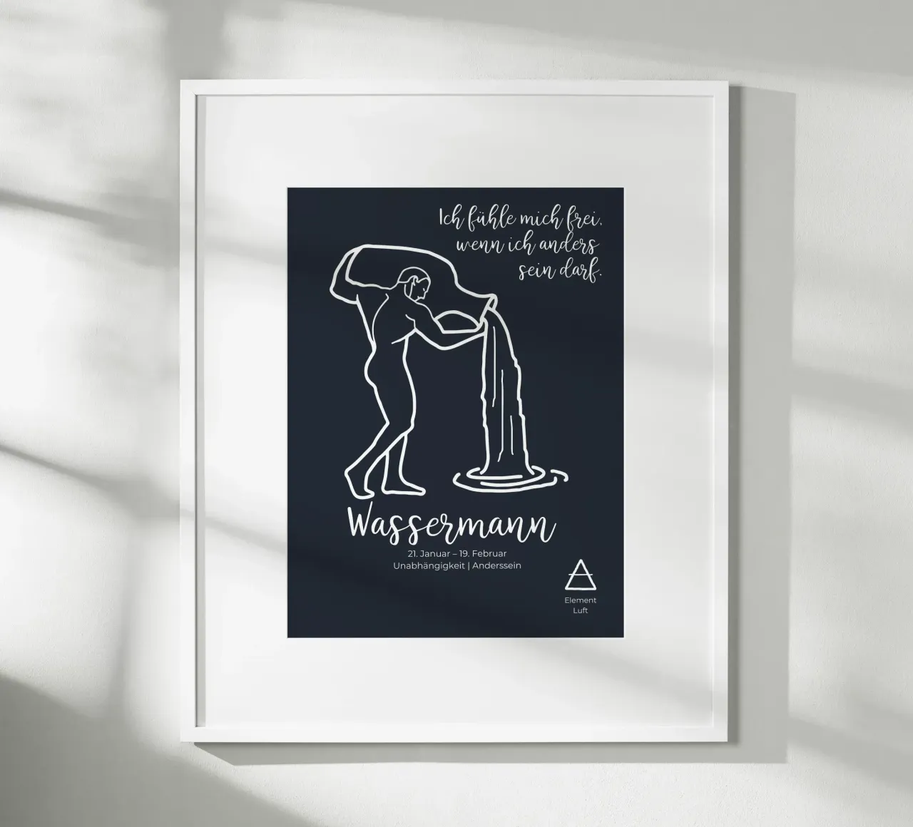 Wassermann (21. Januar – 19. Februar) Poster mit Kunststoffrahmen von astrobrille