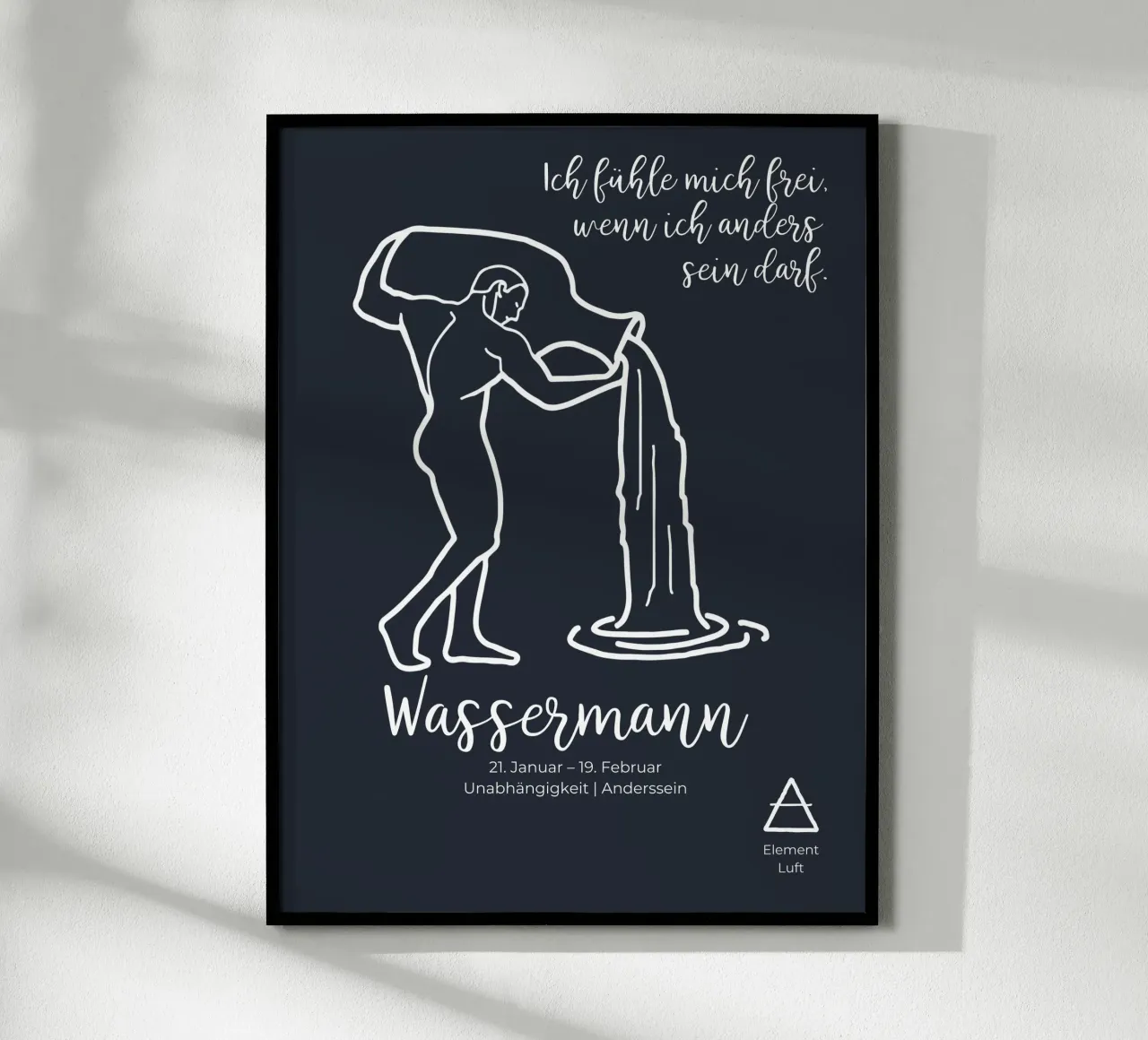 Wassermann (21. Januar – 19. Februar) Poster mit Kunststoffrahmen von astrobrille