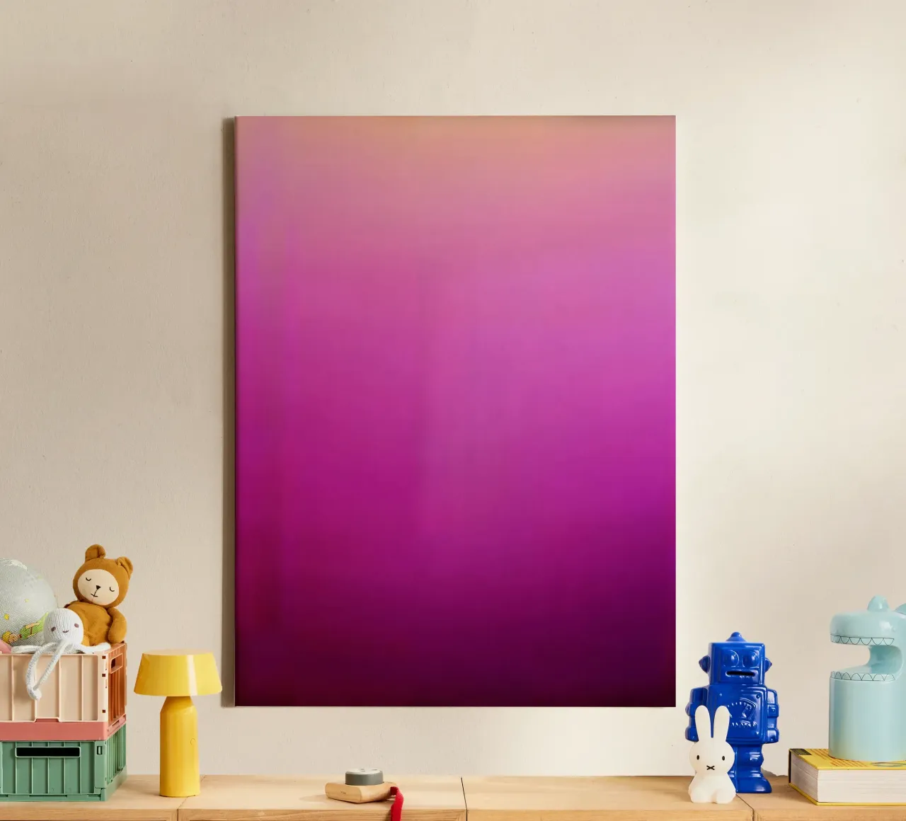 Metamorfose - Roze stroming canvas met Baklijst van Petra Lang