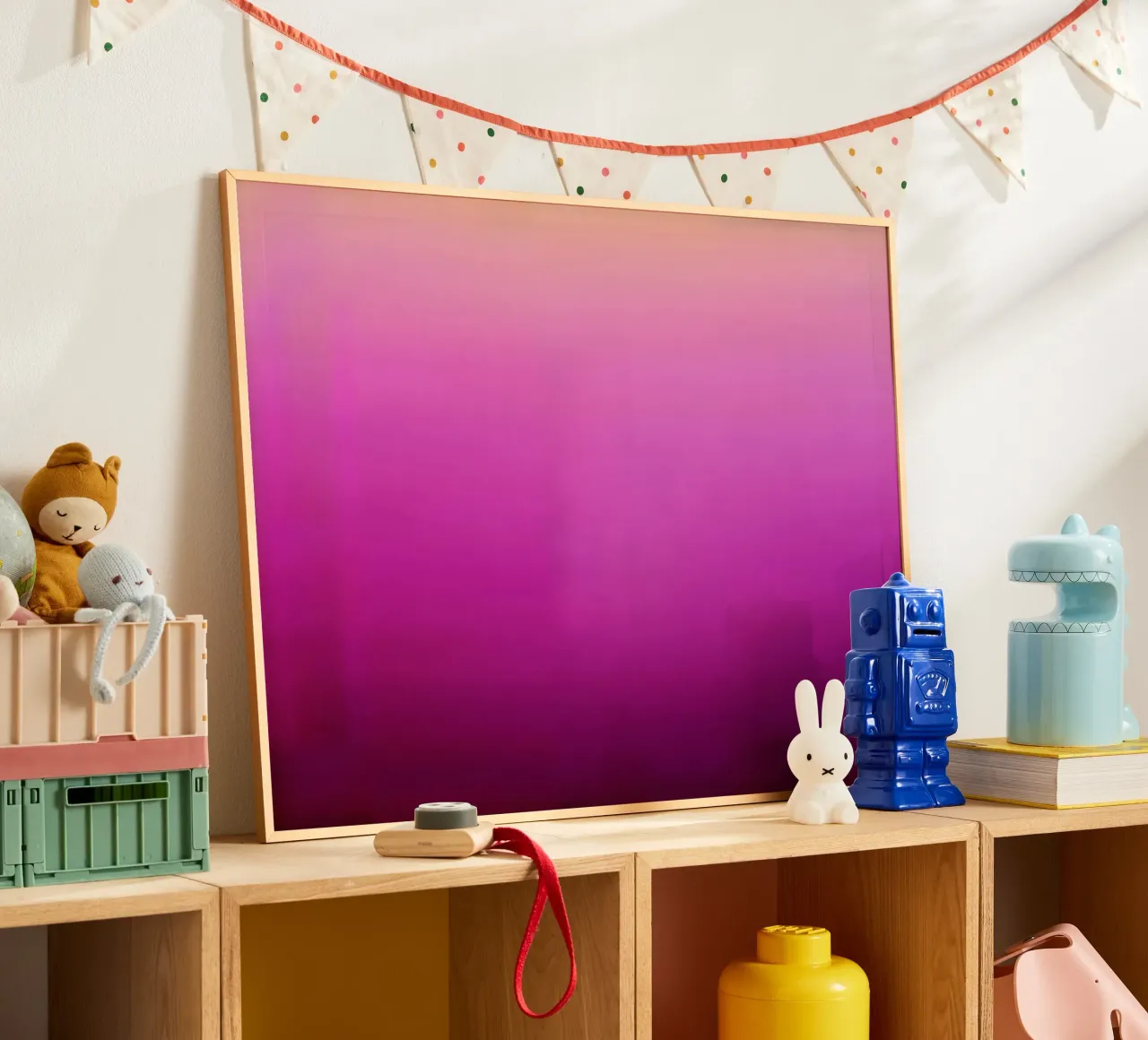 Metamorfosi - Flusso rosa poster con telaio in plastica da Petra Lang