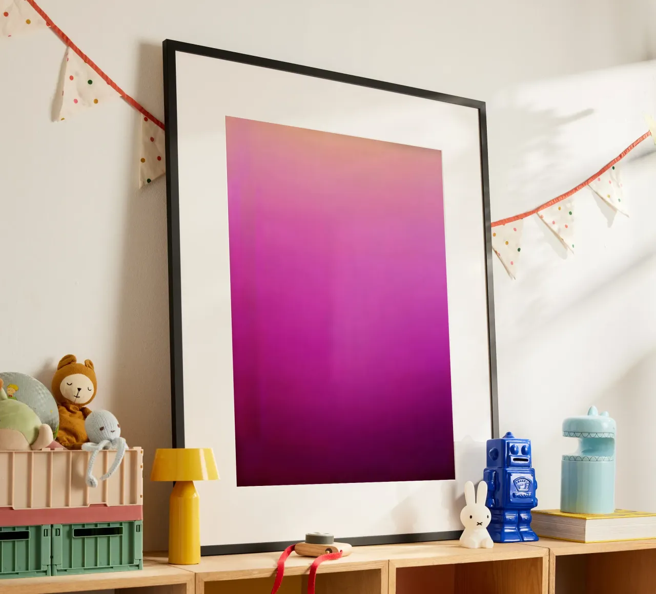 Metamorfosi - Flusso rosa poster con telaio in plastica da Petra Lang