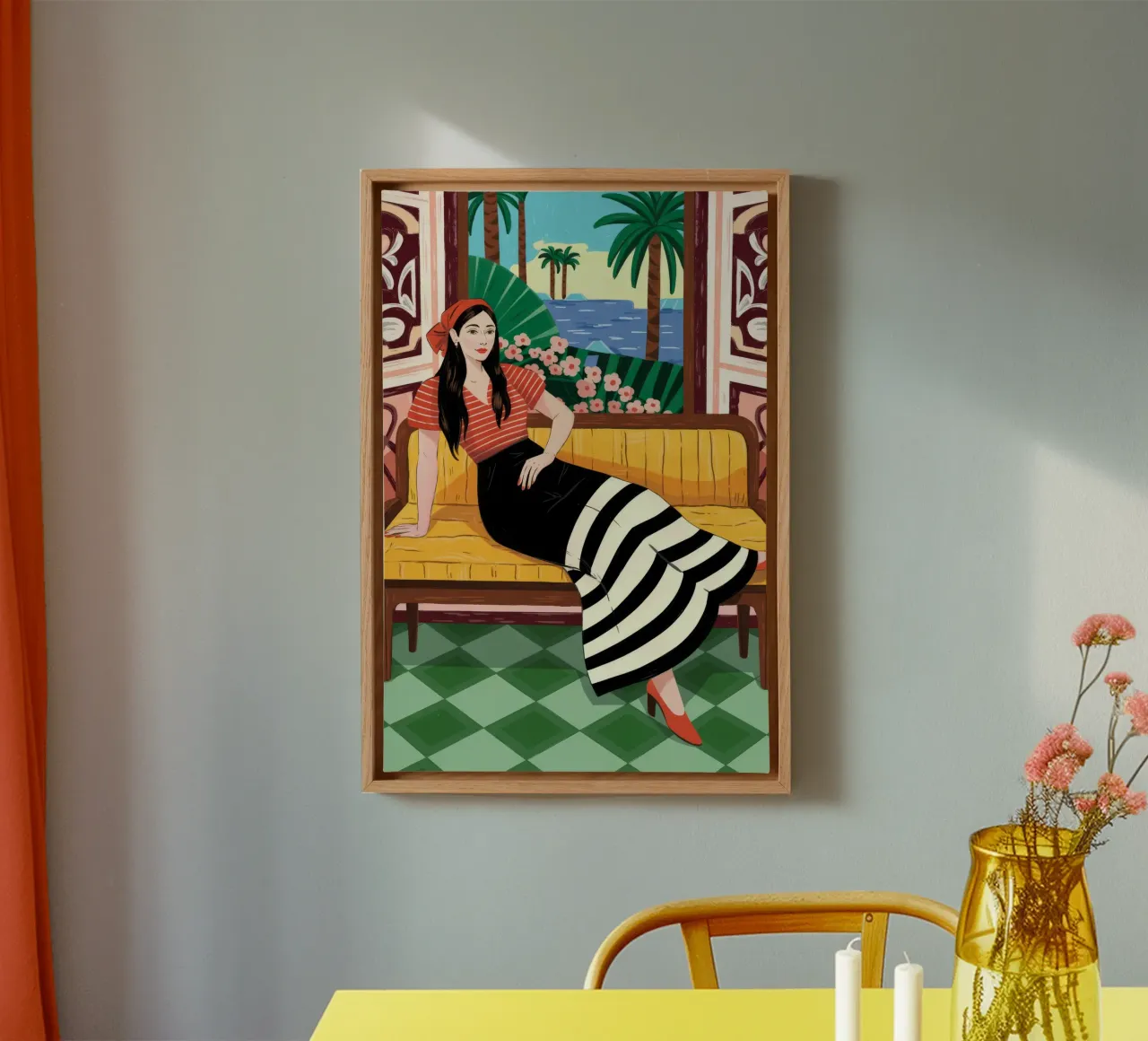 Pomeriggio tropicale rilassato tela con Cornice a cassetta da Murni Strokes