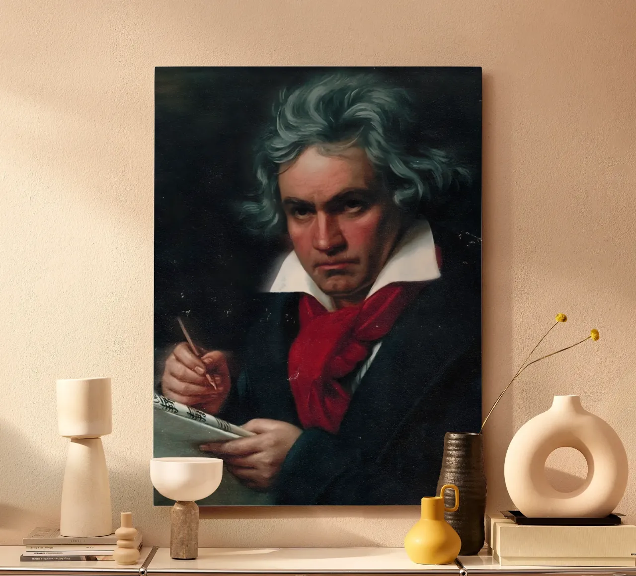 Beethoven alu-dibond by Low poly art