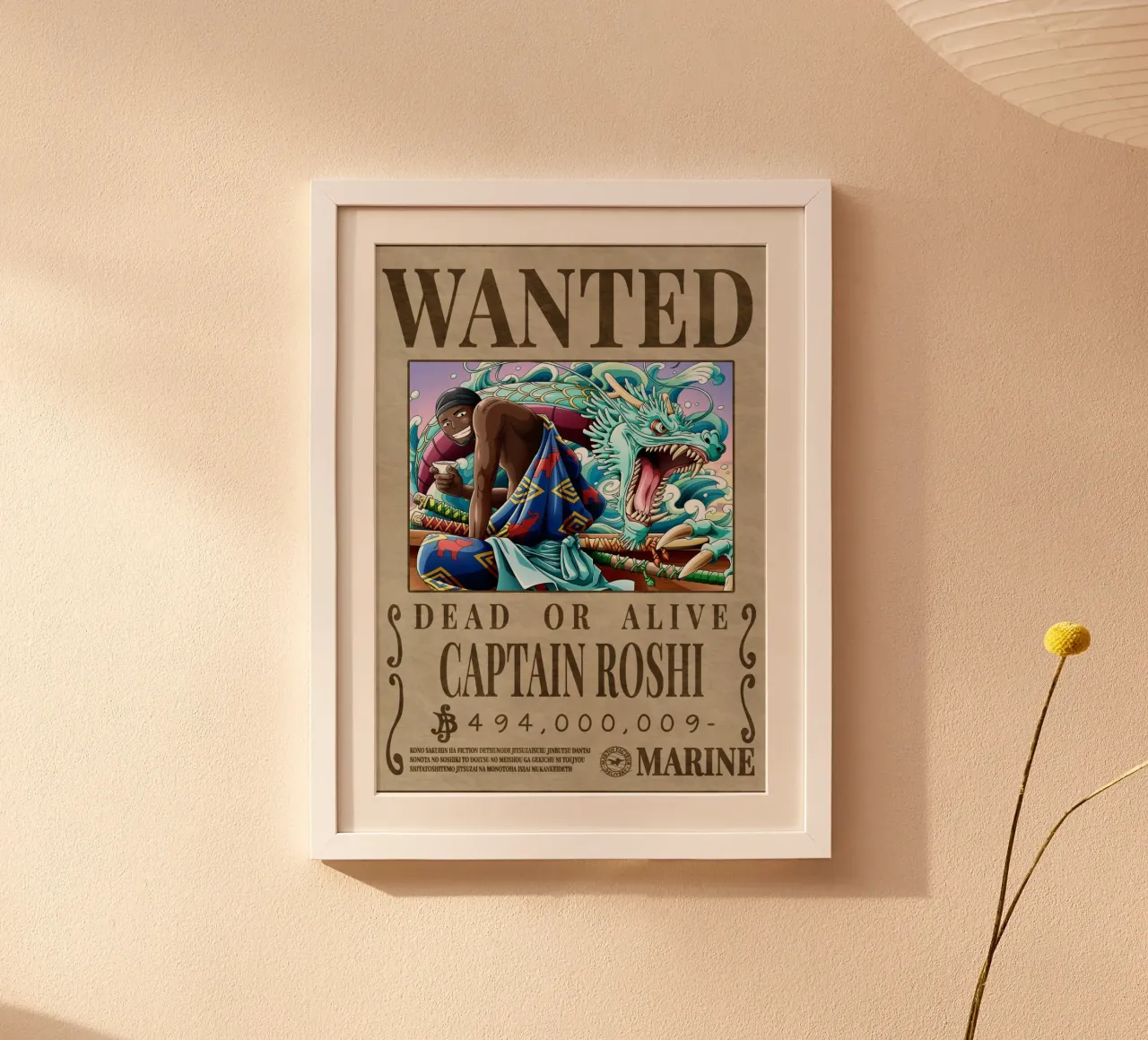 Cercasi Capitano Roshi poster con telaio in legno da Collins Shop