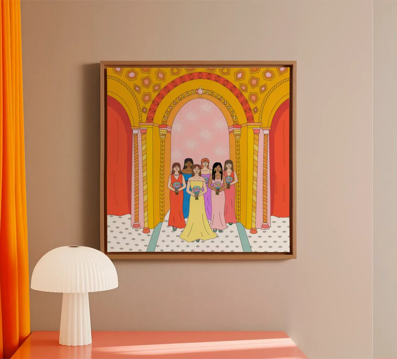 Grote viering bijeenkomst canvas met Baklijst van Murni Strokes