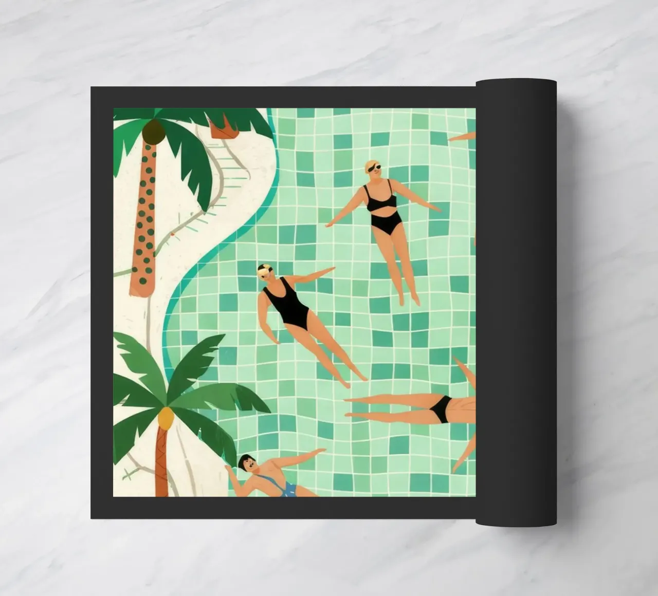 Poolside Freizeit Fußmatte von Murni Strokes