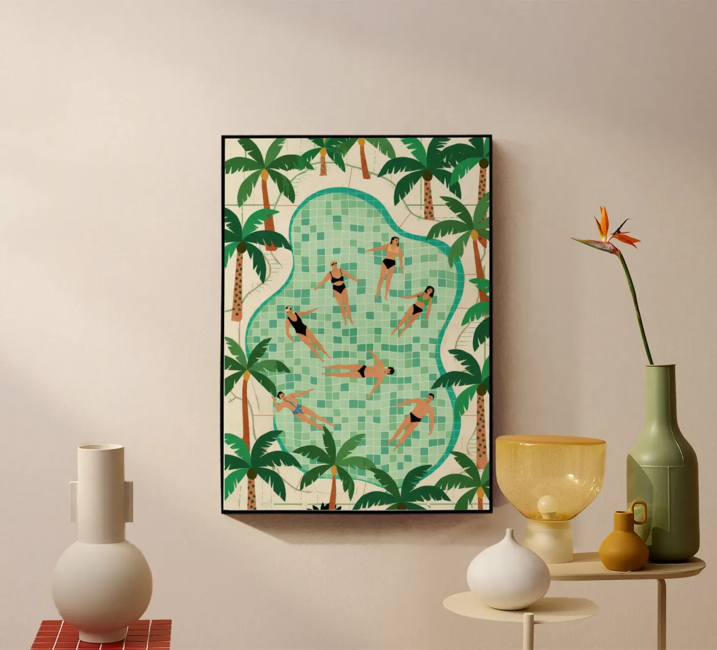 Poolside Leisure acryl van Murni Strokes