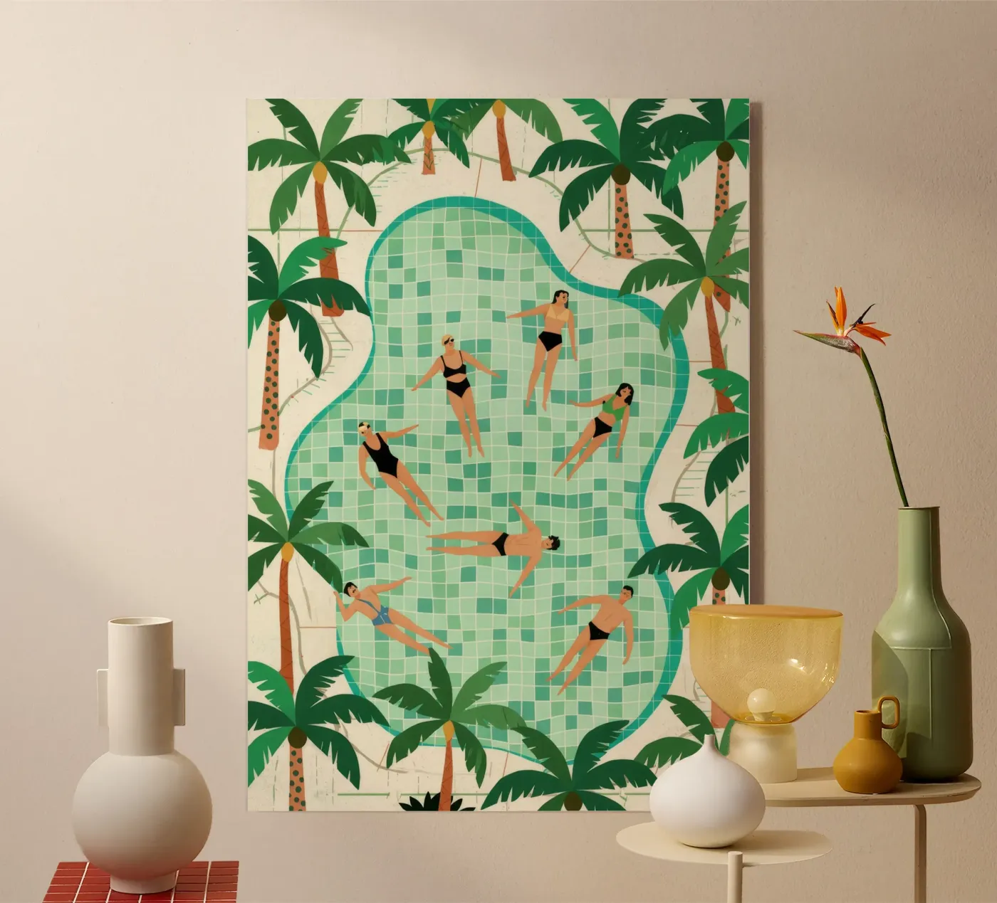 Poolside Leisure acryl van Murni Strokes