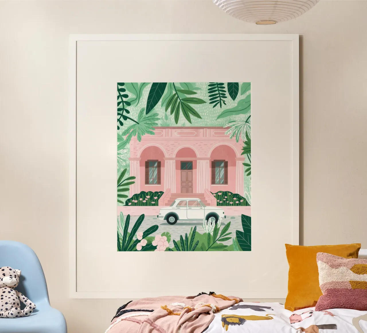 Serenità della villa rosa poster da Murni Strokes