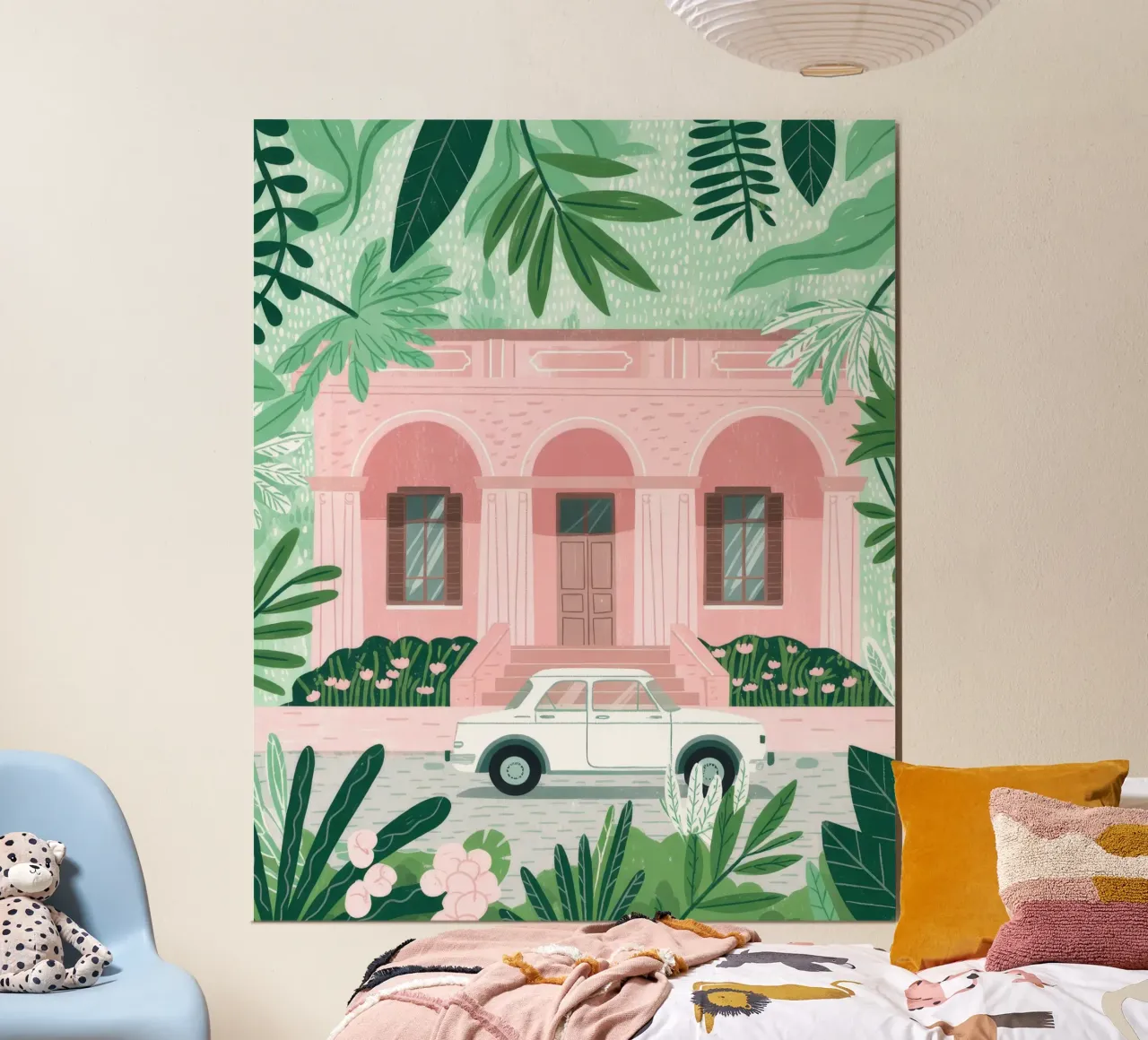 Serenità della villa rosa poster da Murni Strokes