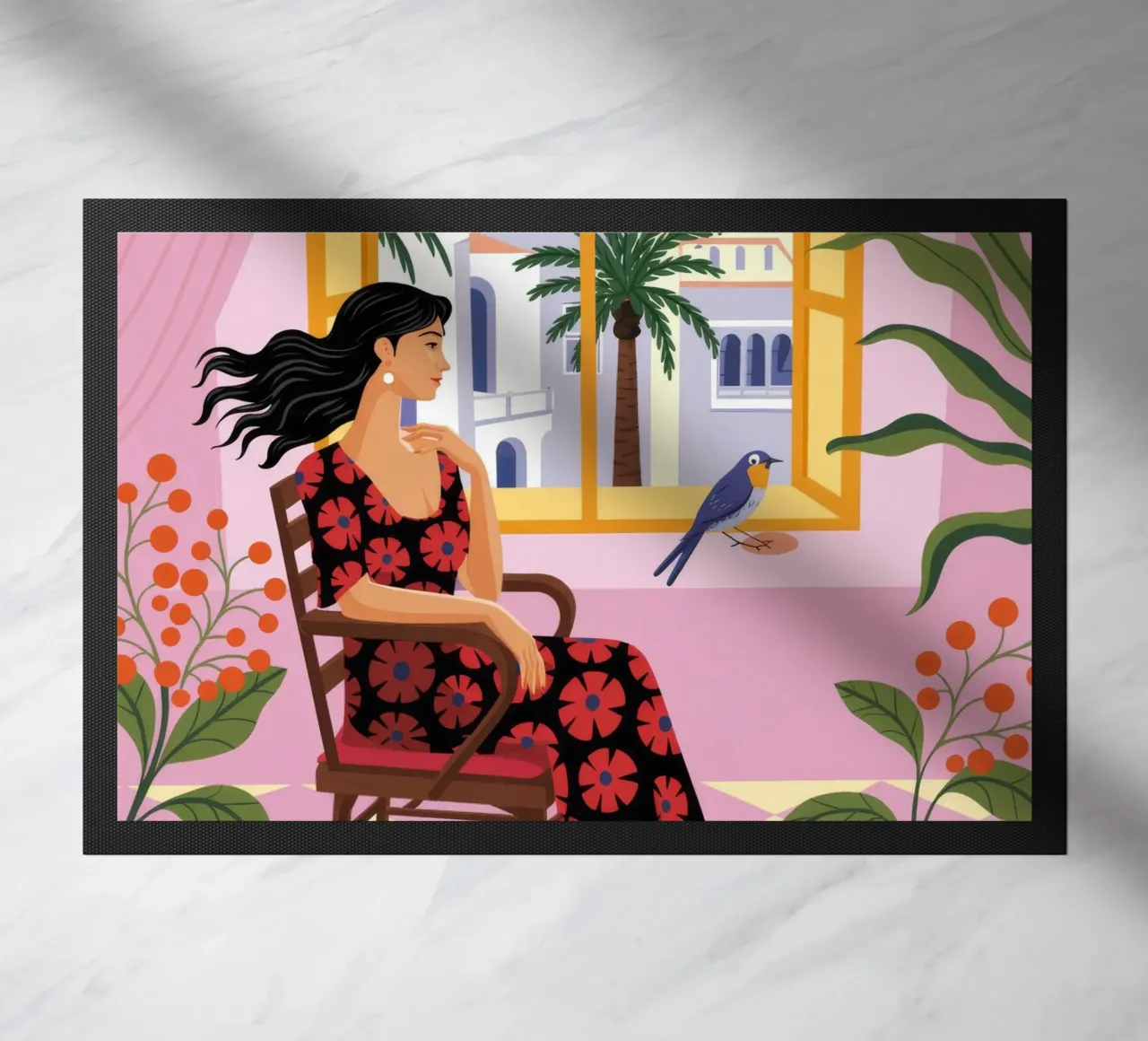 Riflessione serena sul balcone zerbino da Murni Strokes