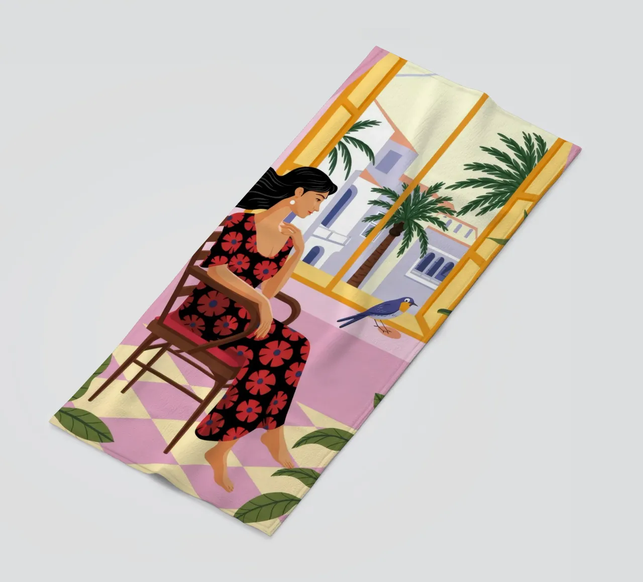 Riflessione serena sul balcone telo mare da Murni Strokes